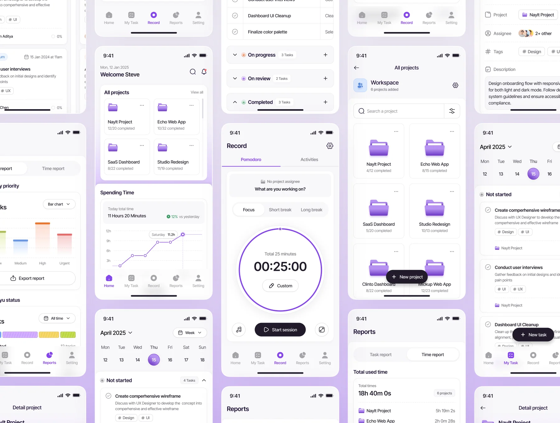 Trackzyn – Task & Time Tracker Mobile App UI Kit 8
