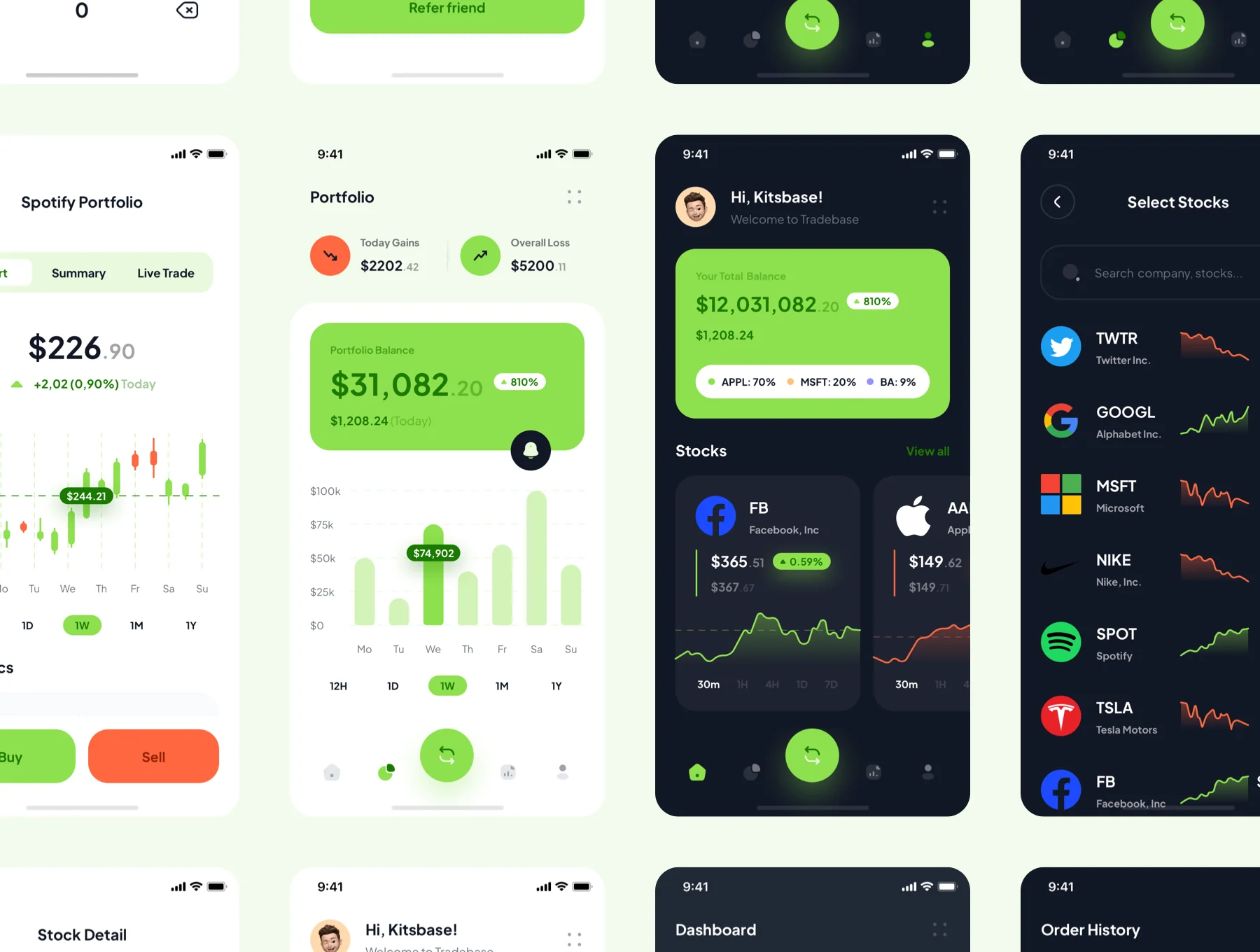 Tradebase - Stock App UI Kit 2