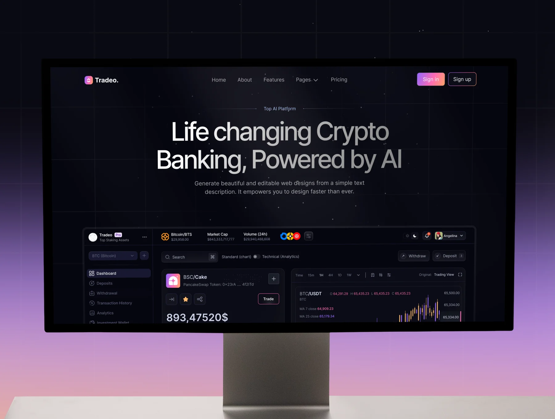 Tradeo - Trading website Design