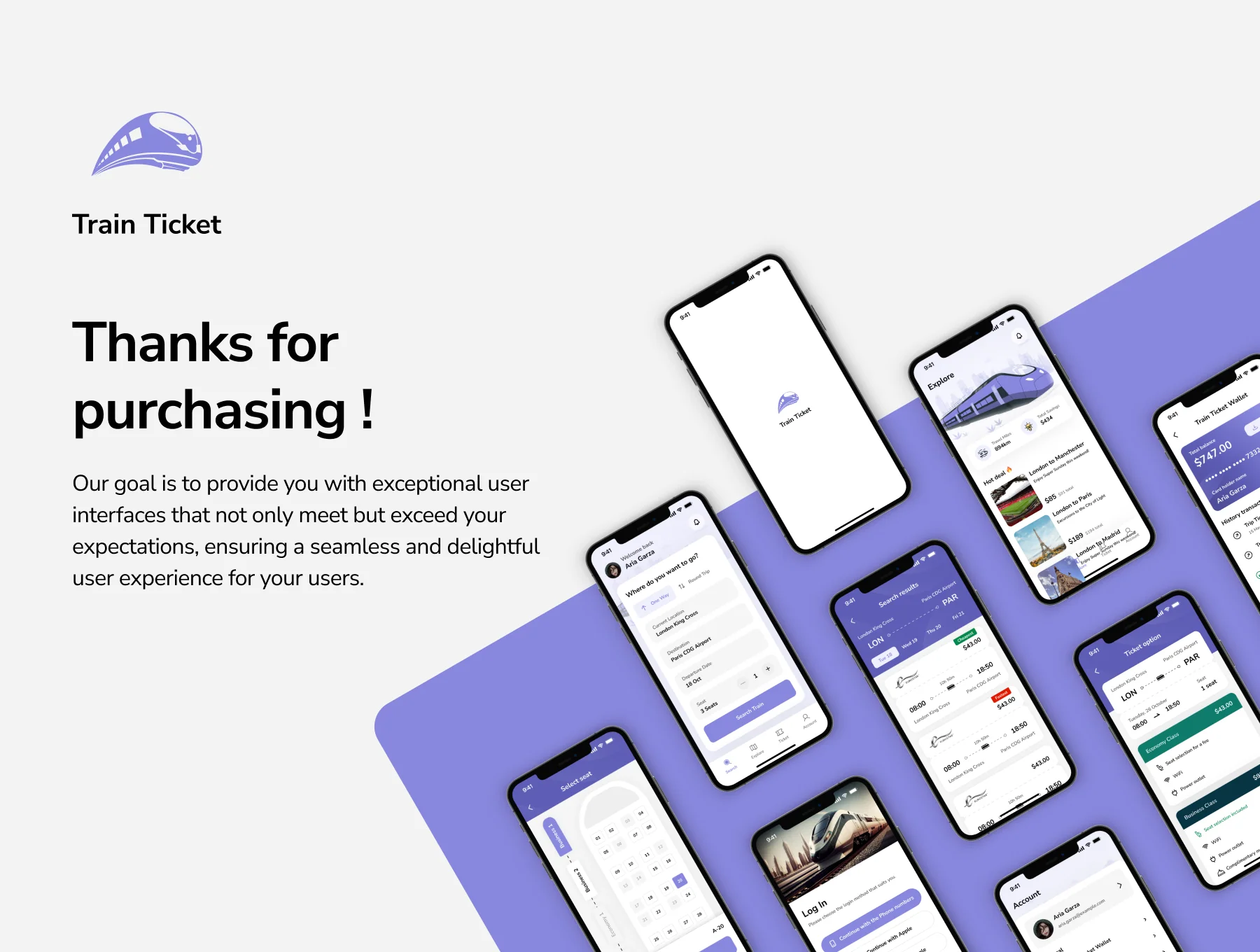 Train Ticket - Train Booking Application UI KIT 7