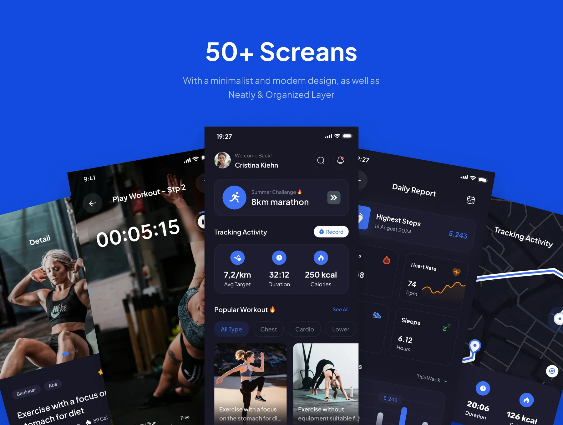 TrainUp - Workout Mobile App UI Kits 4