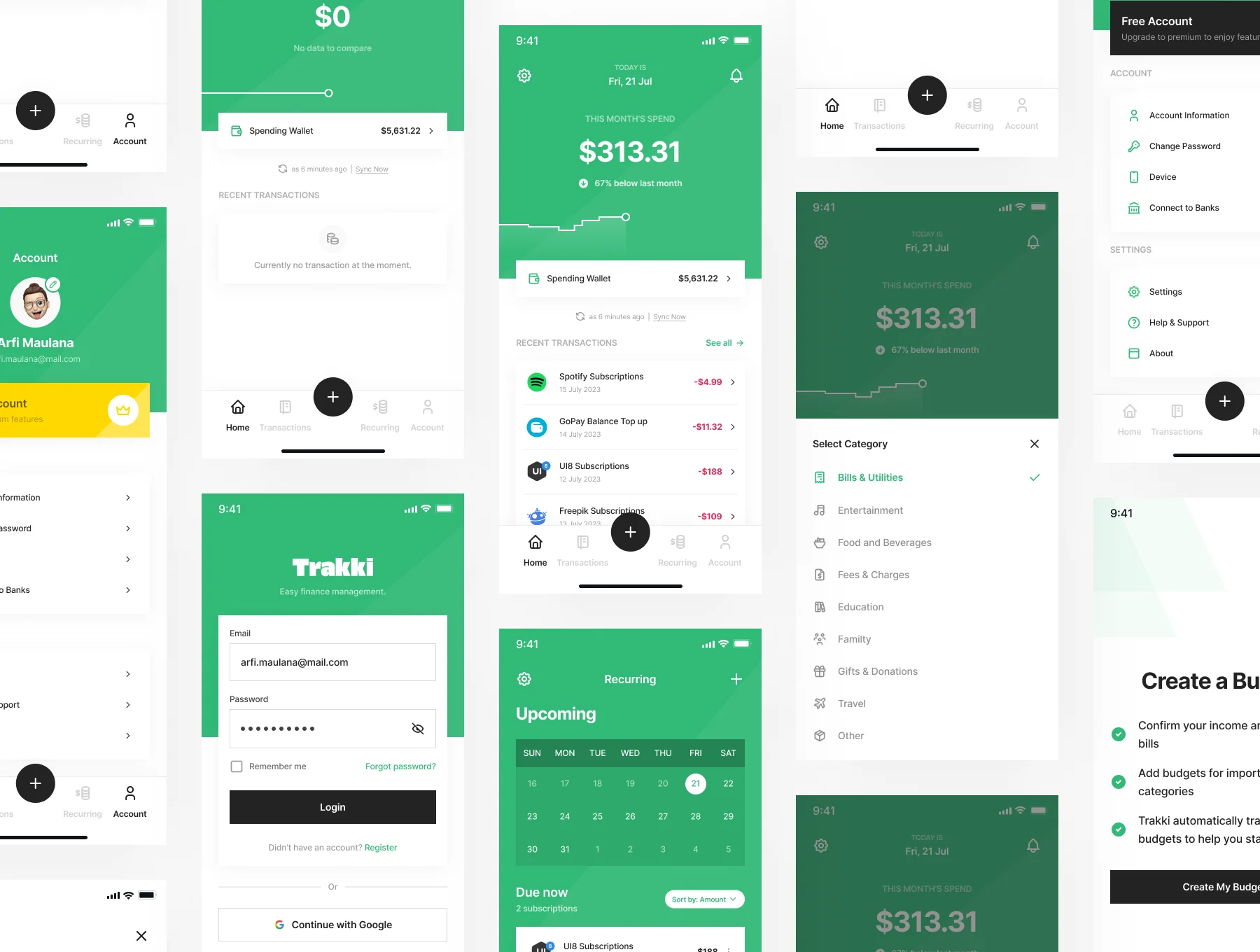 Trakki - Expense Tracker Mobile App UI Kit 5