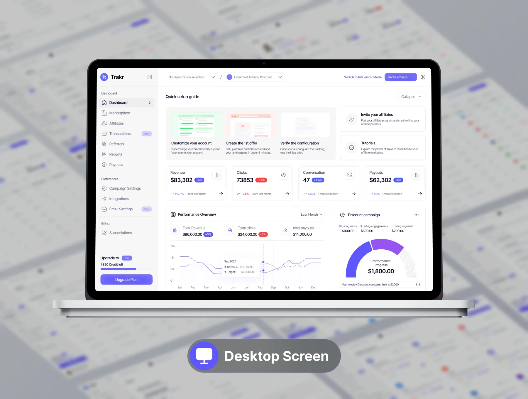 Trakr - Affiliate Marketing SaaS UI Kit 2