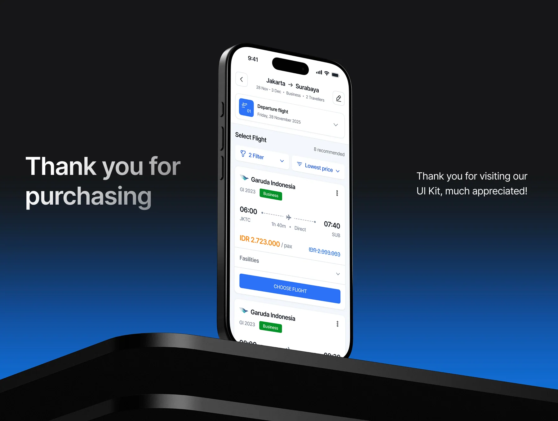 Transpeed - Flight Booking Mobile App UI Kit 7