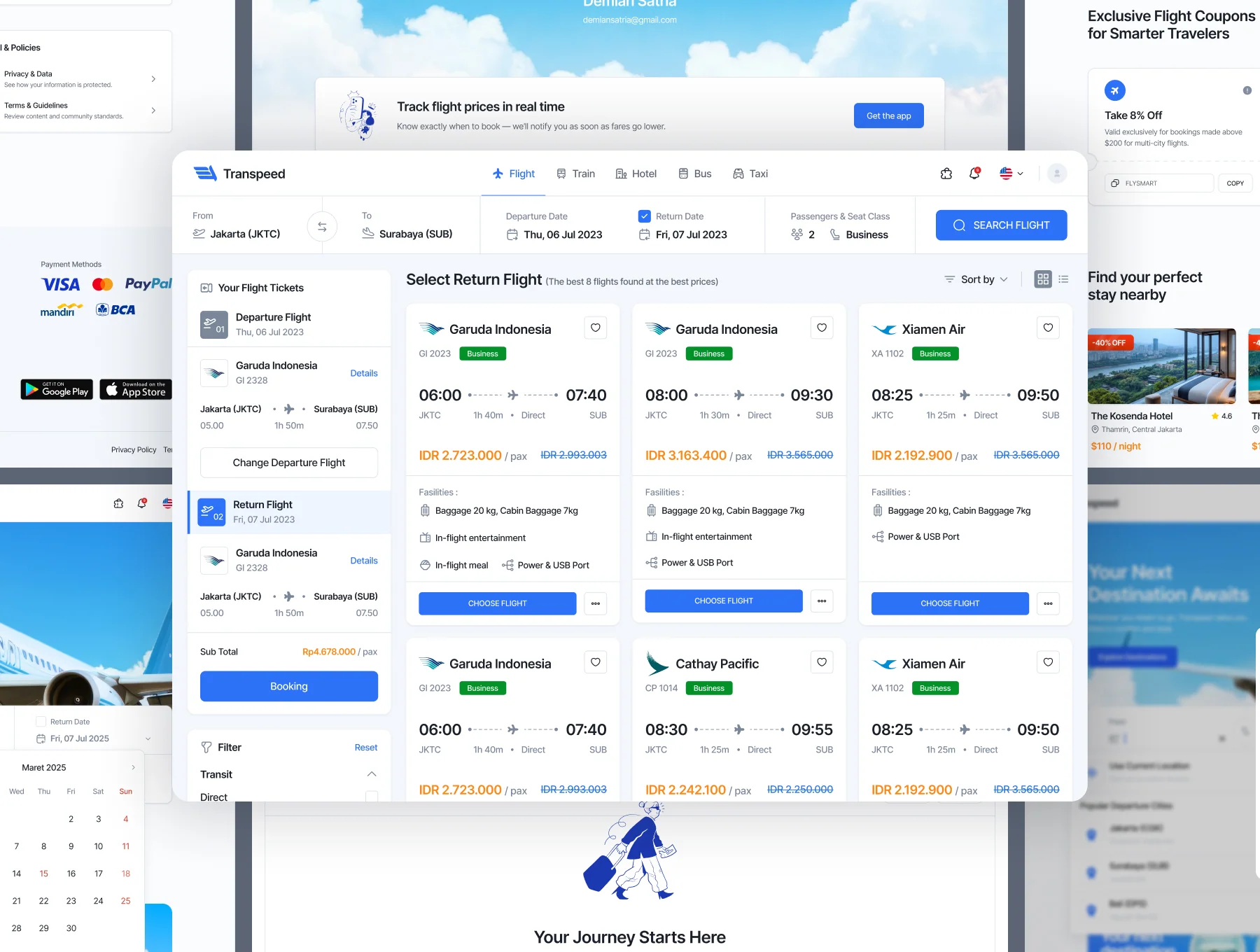Transpeed – Flight Booking Website & Dashboard UI Kit 7