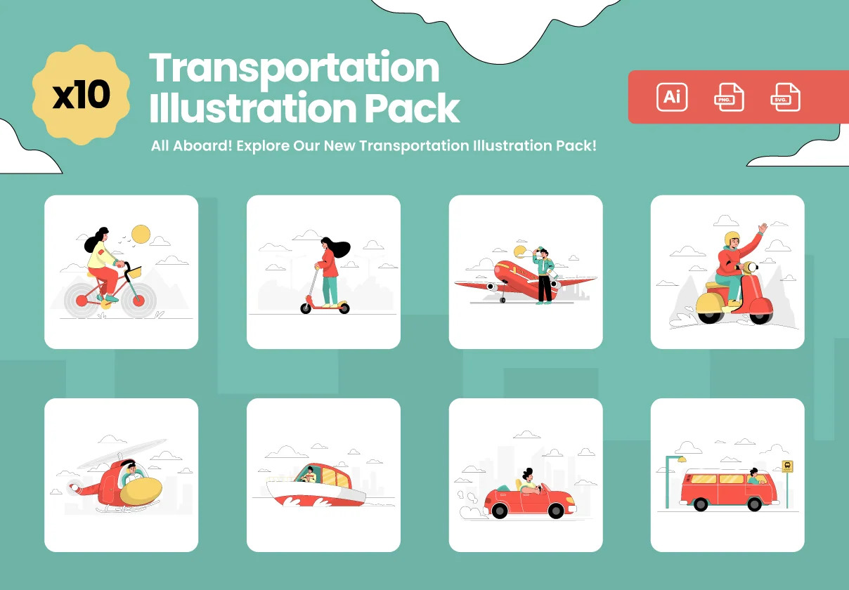 Transportation Illustration Pack