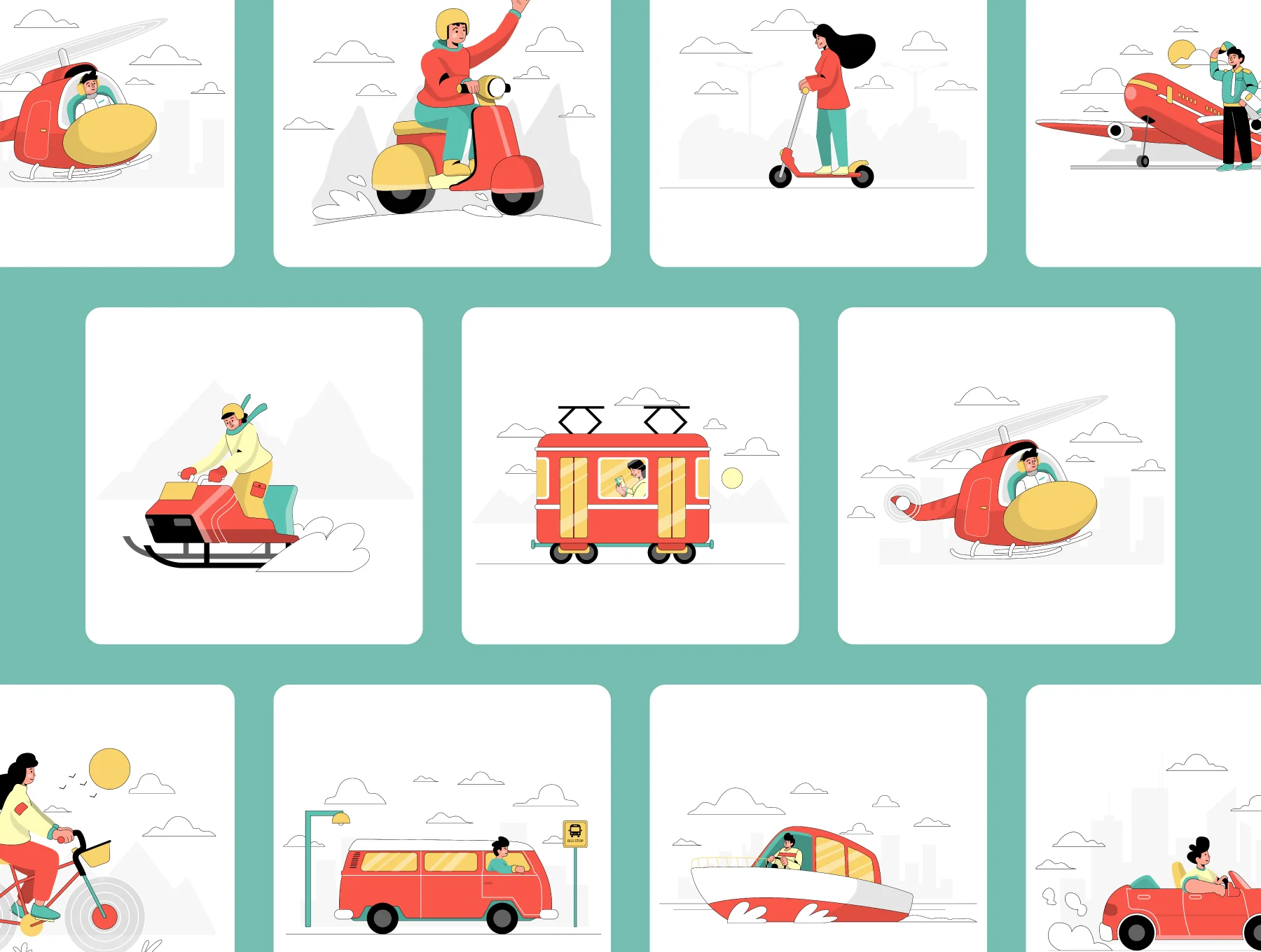 Transportation Illustration Pack 3