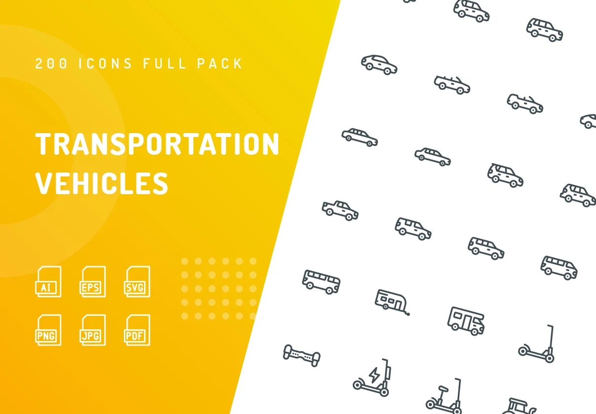 Transportation Vehicles Icons