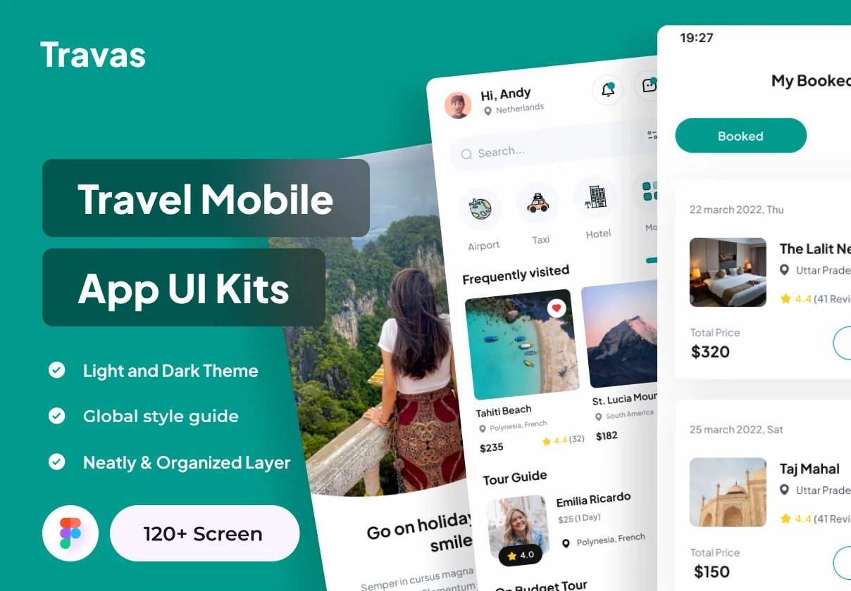 Travas - Travel Mobile App UI Kits