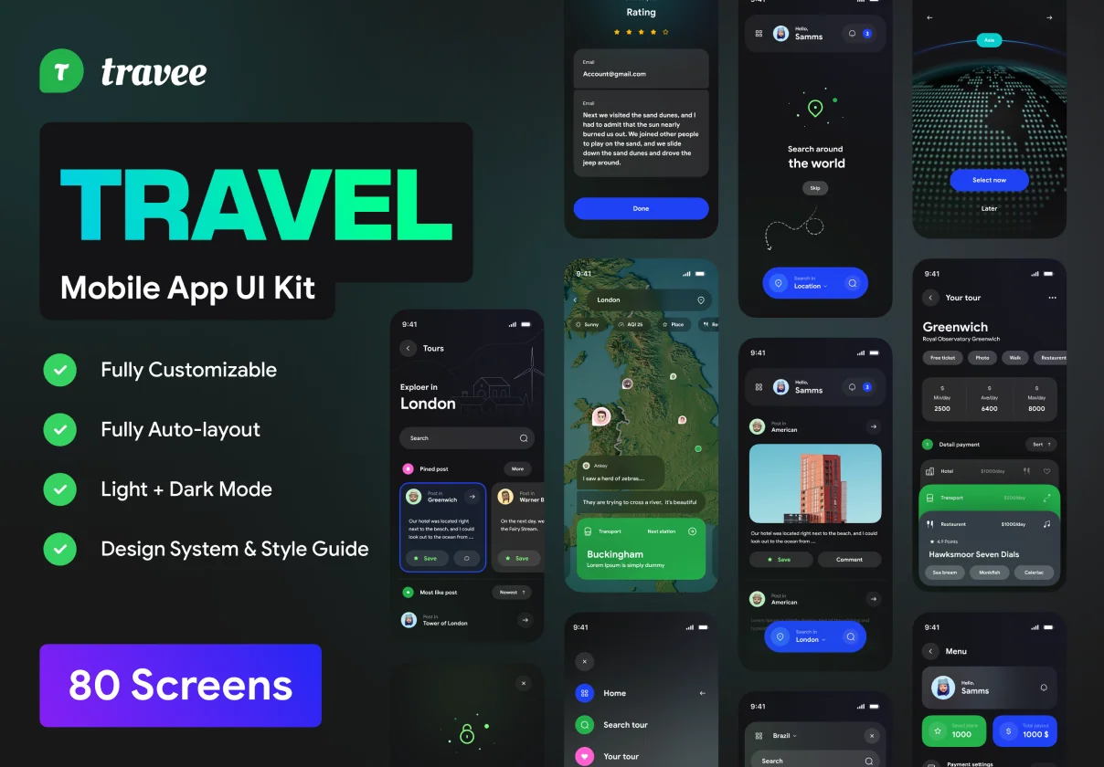 Travee - Travel Mobile App UI Kit