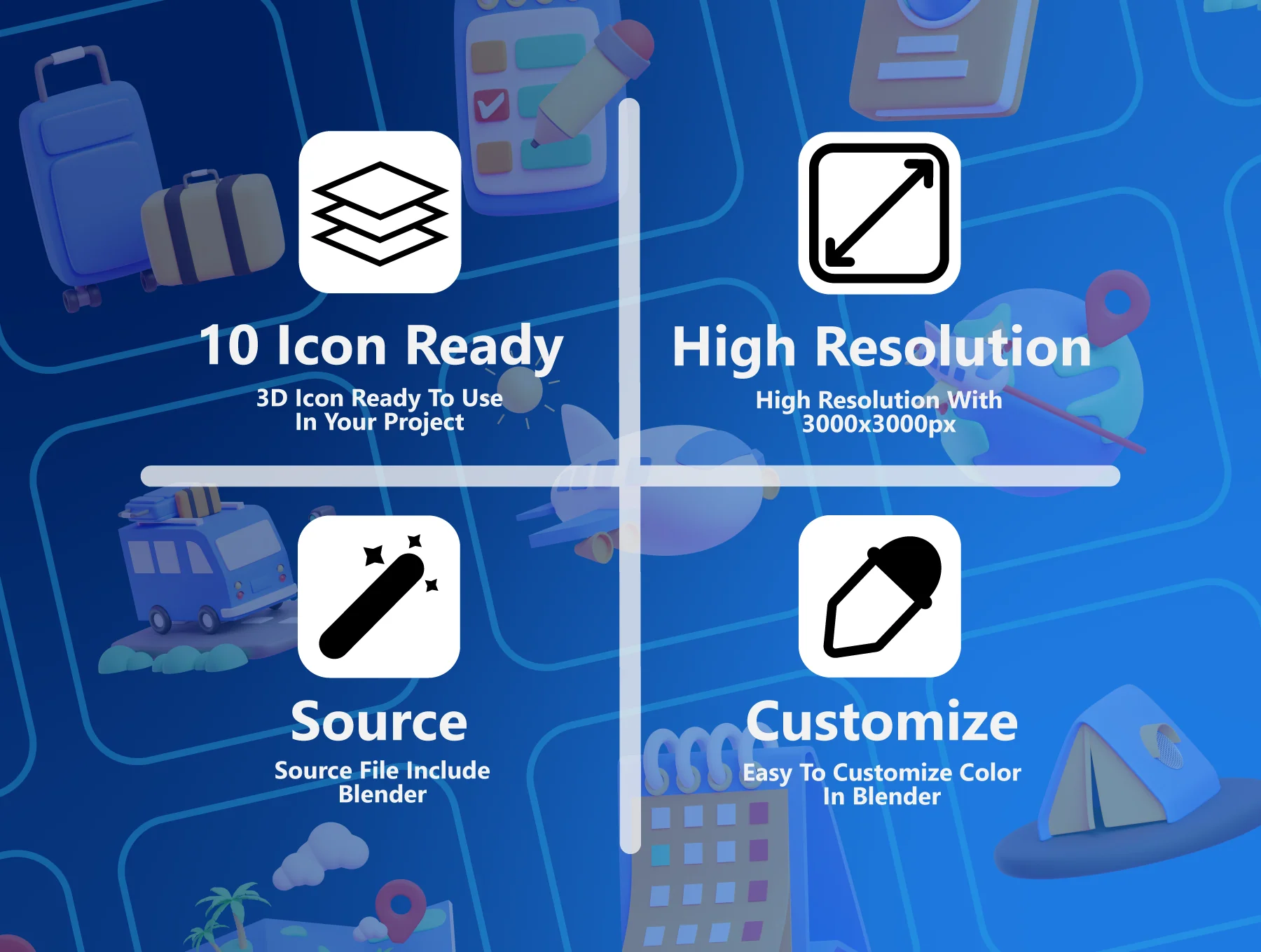 Travel 3D Icon Pack 3