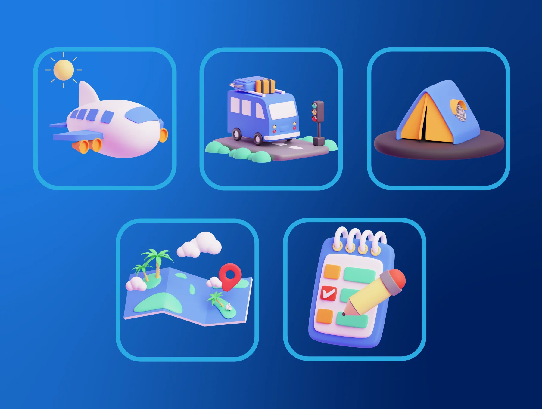 Travel 3D Icon Pack 5