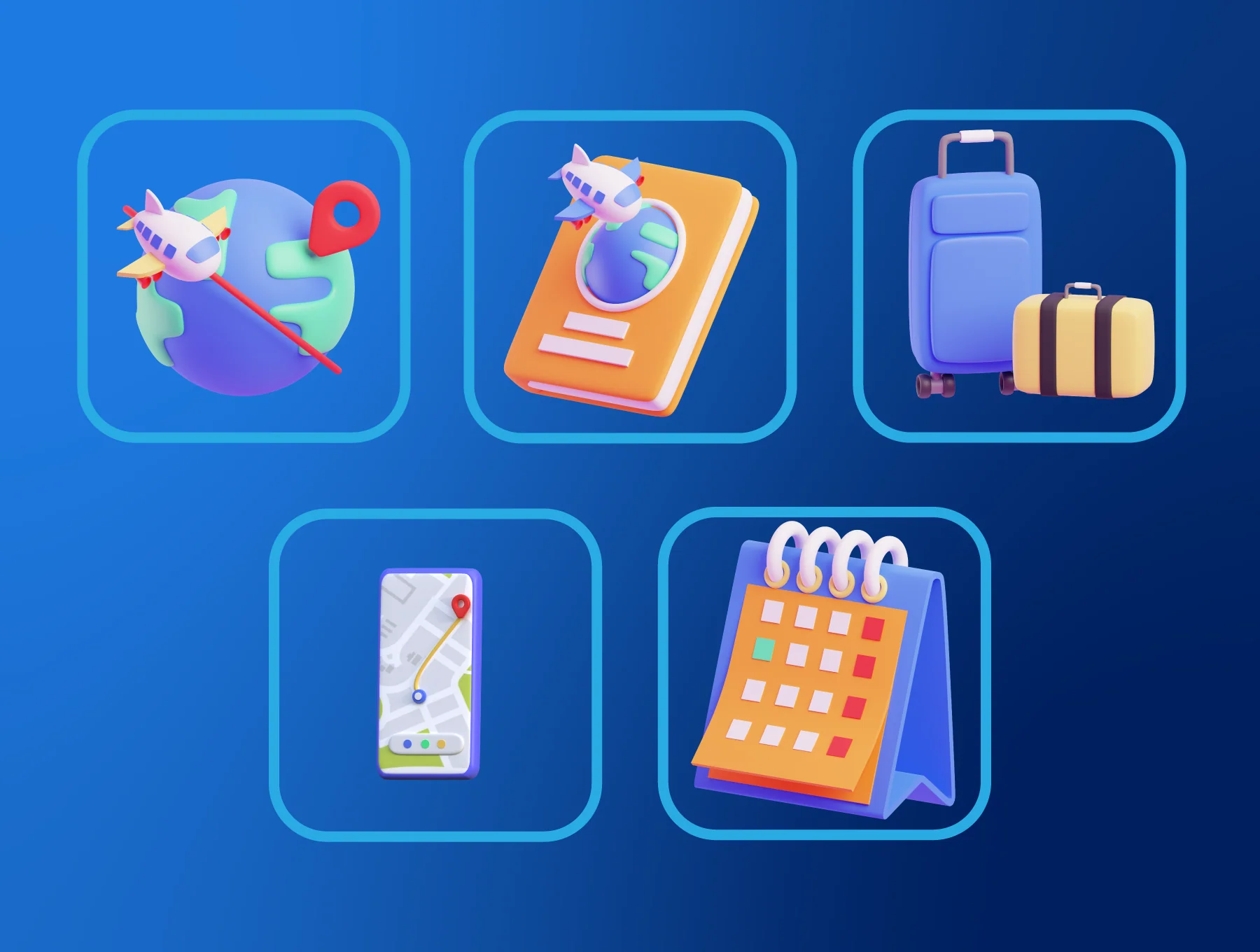 Travel 3D Icon Pack 6
