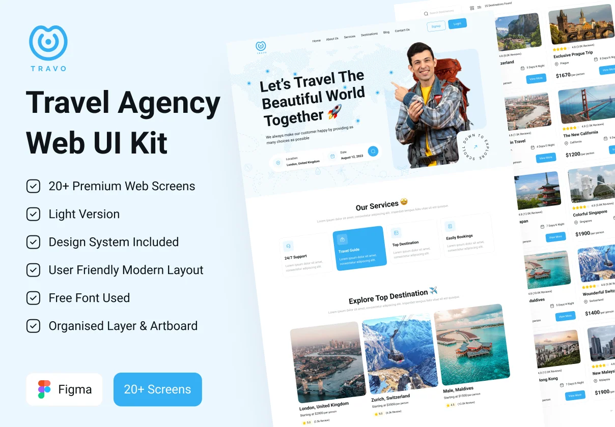 Travel Agency Web UI Kit
