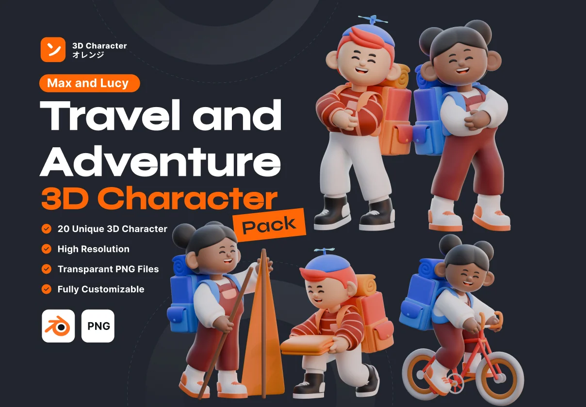 Travel and Adventure 3D Character pack