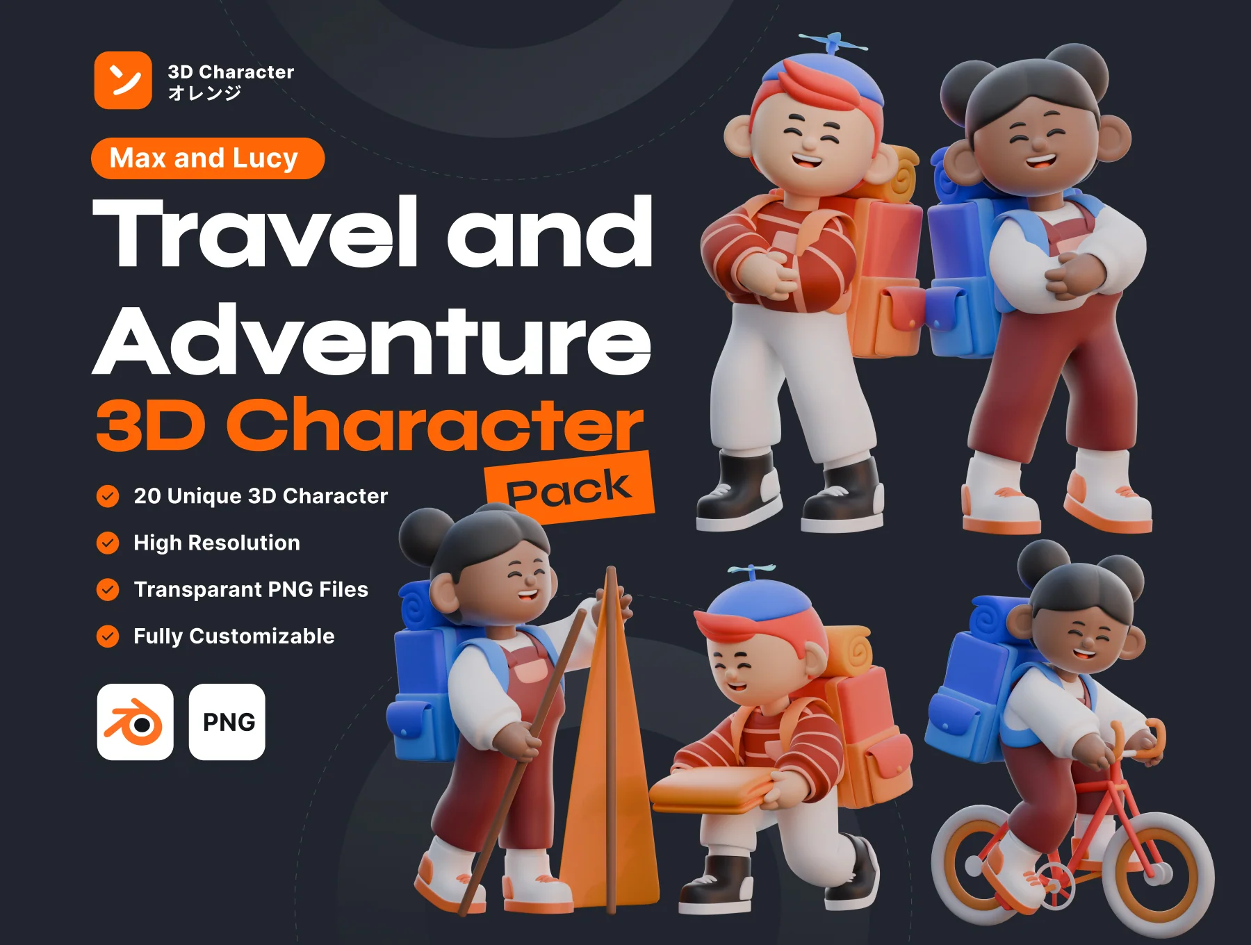 Travel and Adventure 3D Character pack