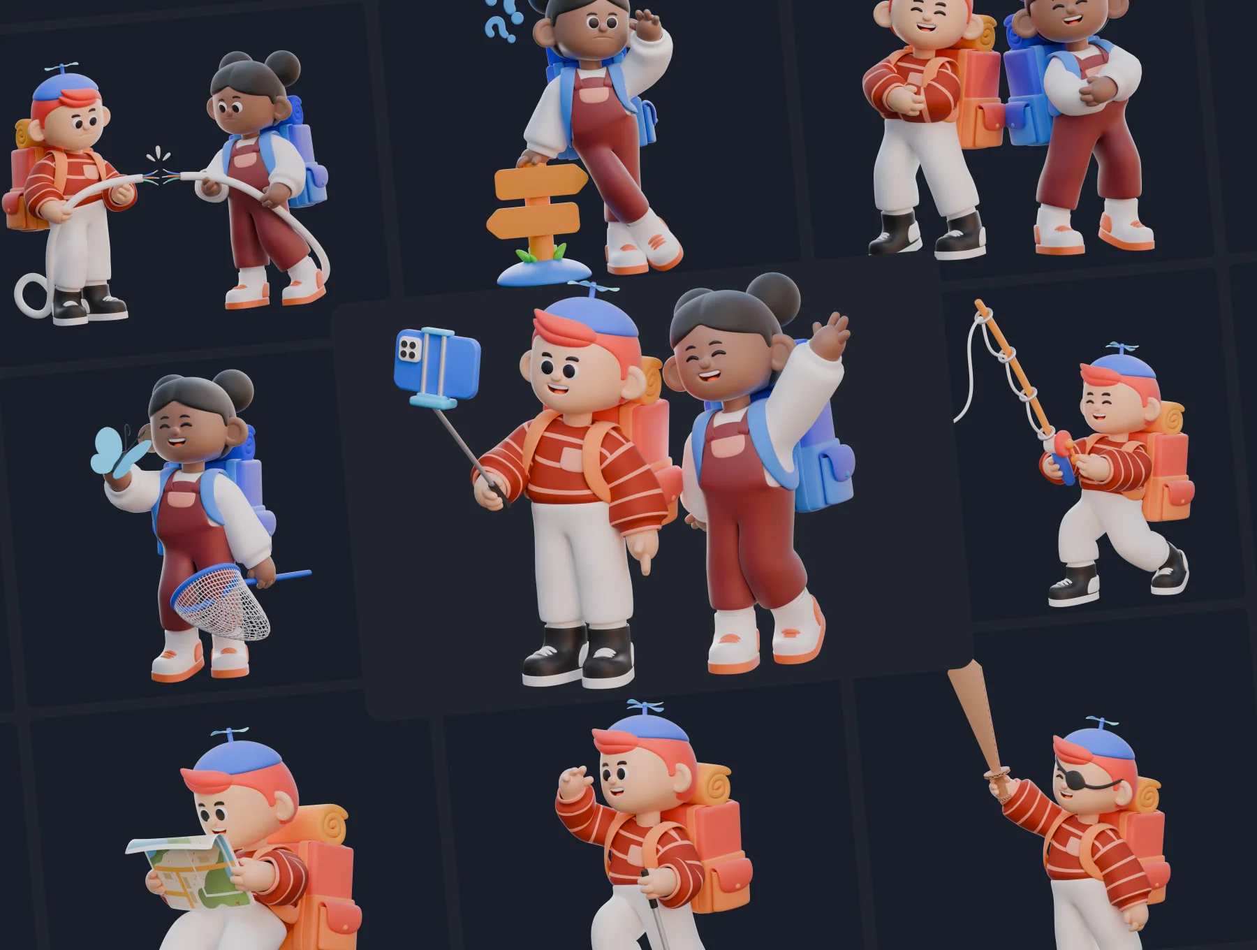 Travel and Adventure 3D Character pack 7