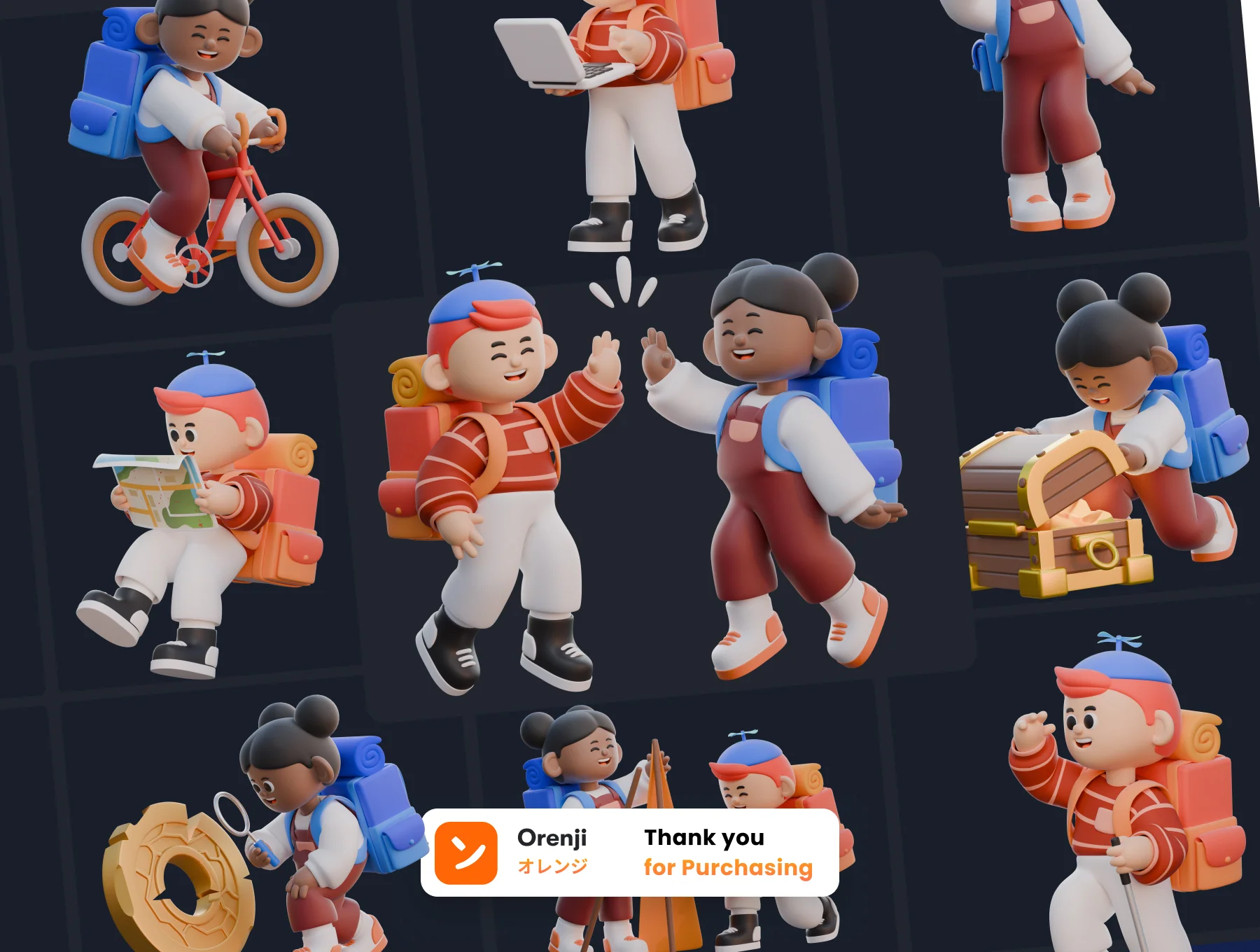 Travel and Adventure 3D Character pack 8