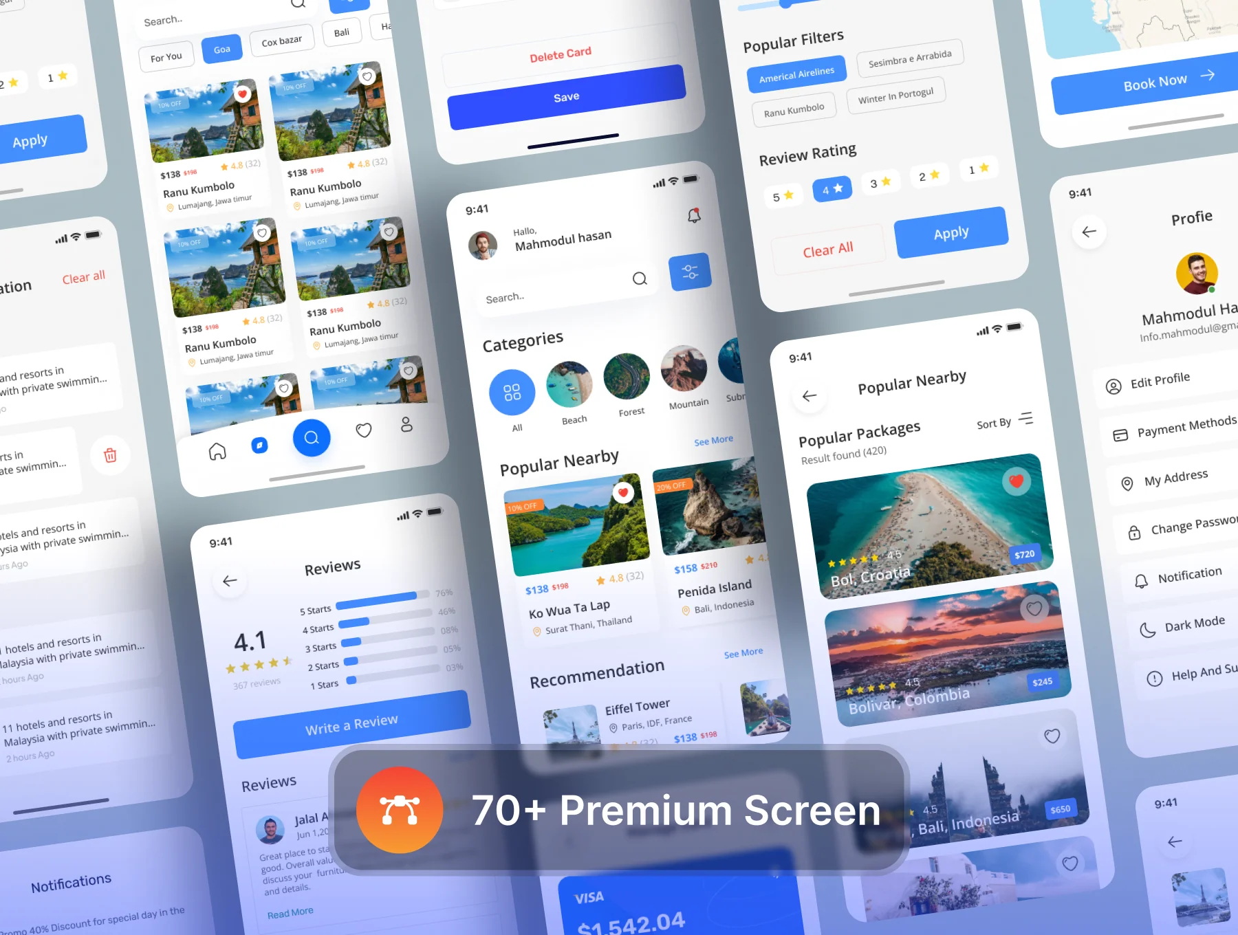 Travel App UI kit 3