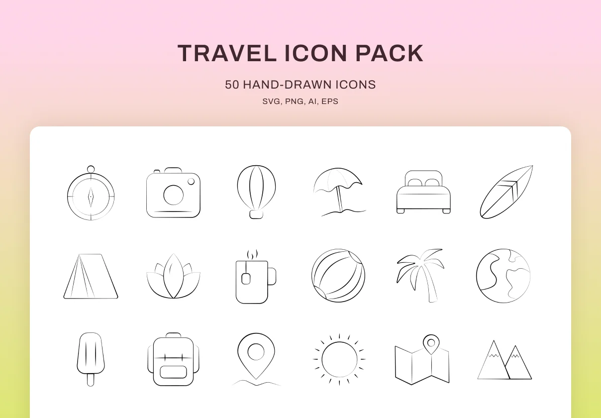 Travel Icon Pack | Hand Drawn Style
