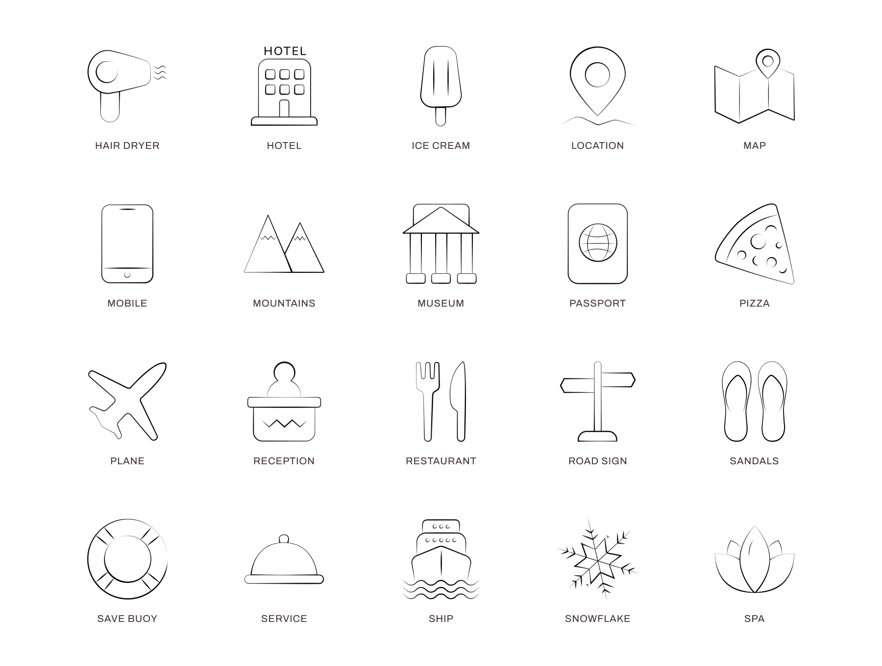 Travel Icon Pack | Hand Drawn Style 2