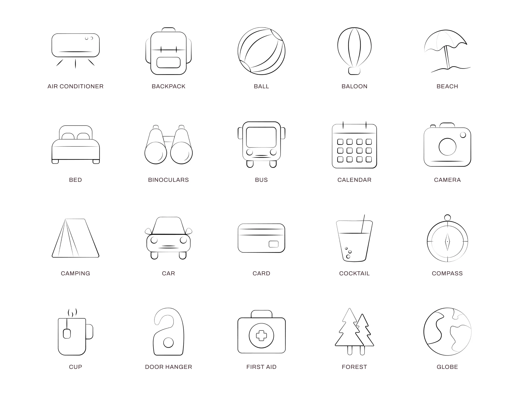 Travel Icon Pack | Hand Drawn Style 3