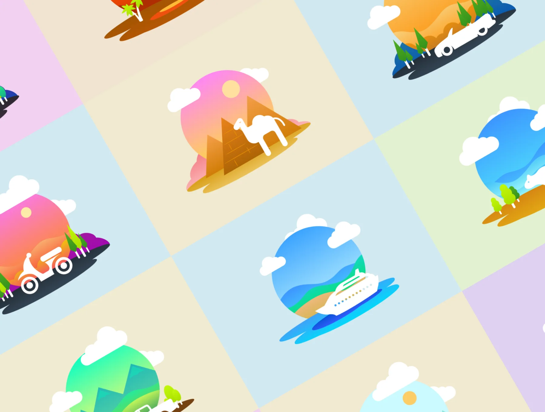 Travel Illustration Set 2