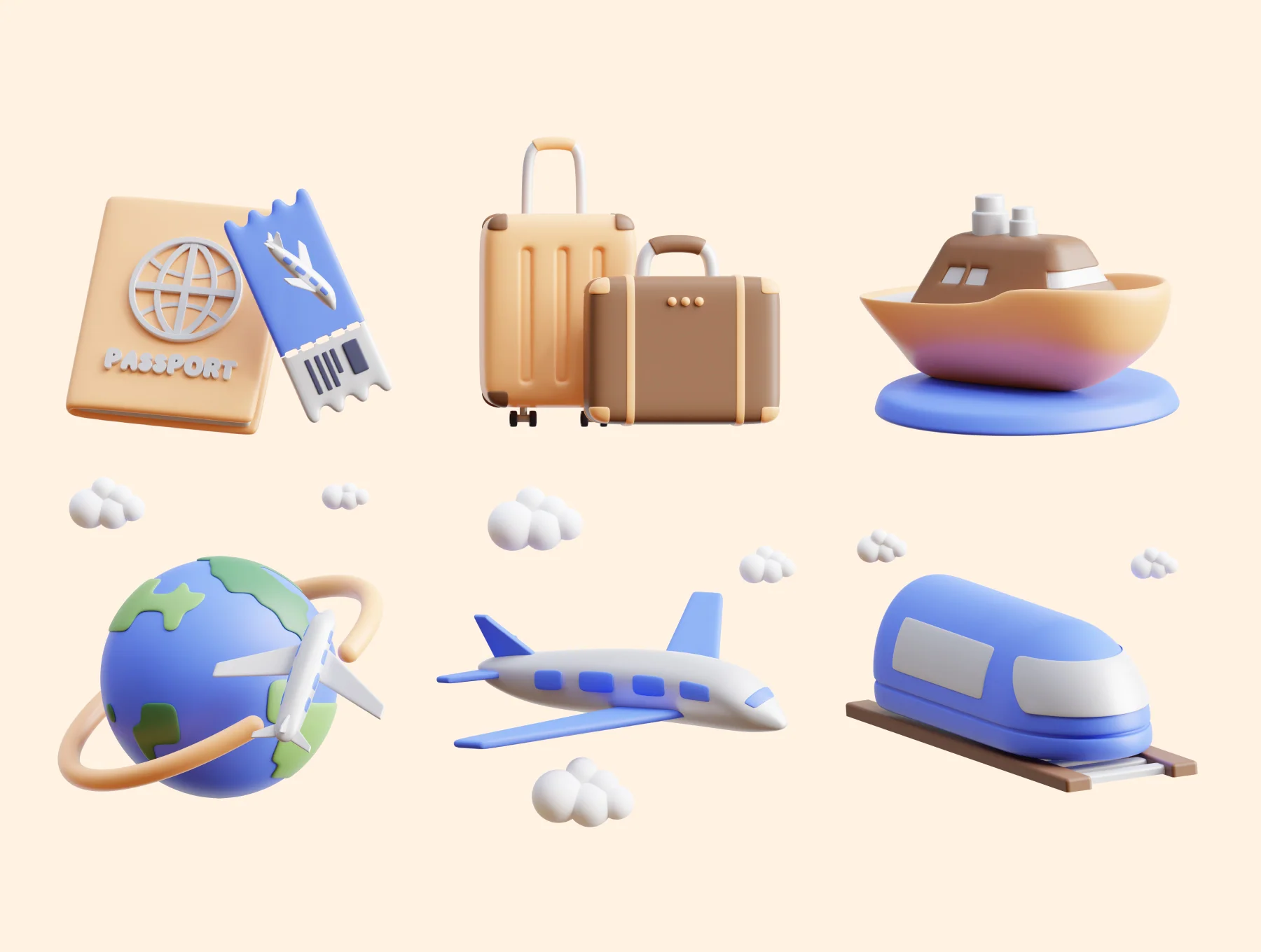 Travel & Vacation 3D Icon Pack 6