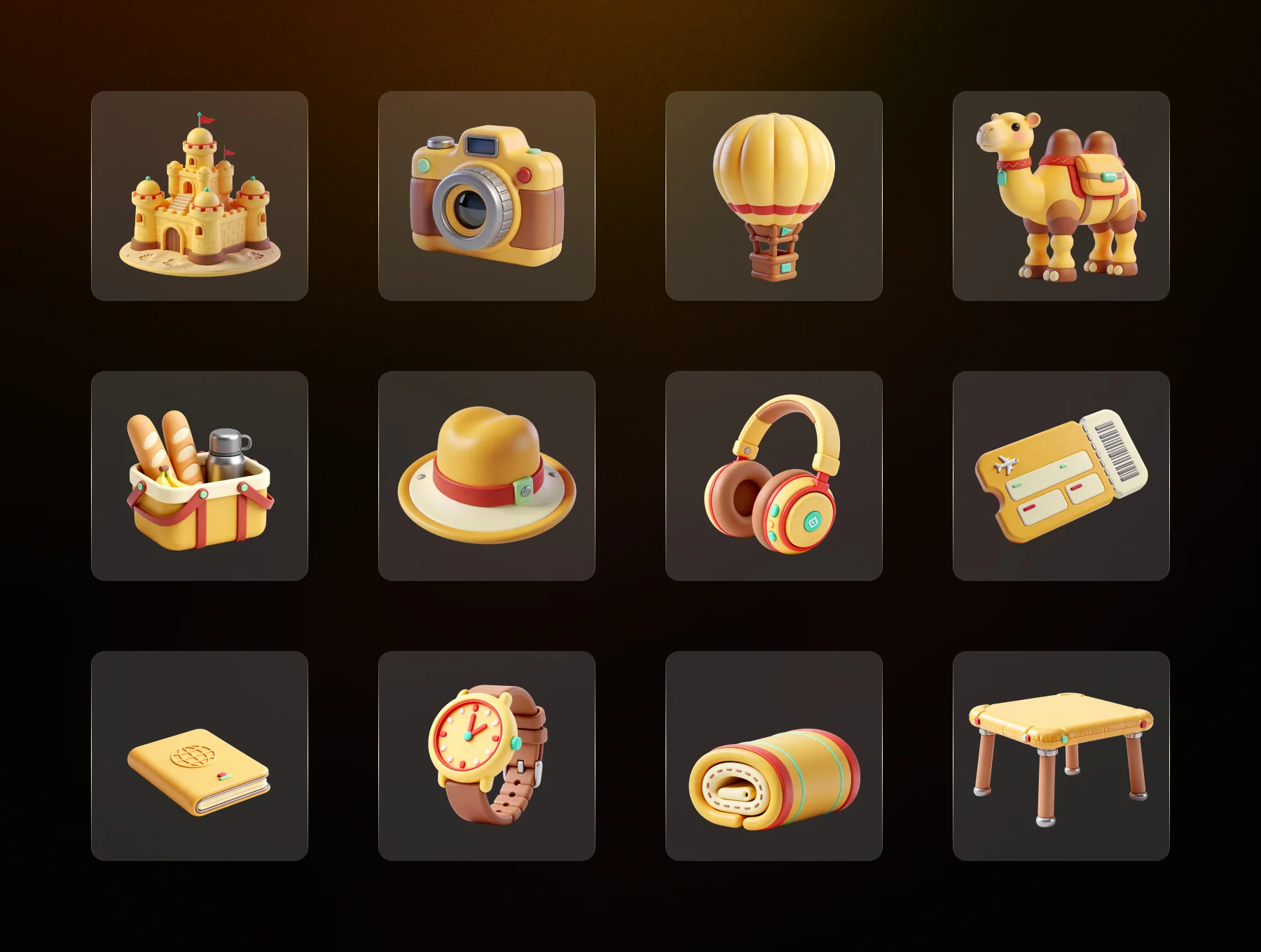 Travel & Vacation 3D Icon Set - 36 Premium High-Res Assets 4
