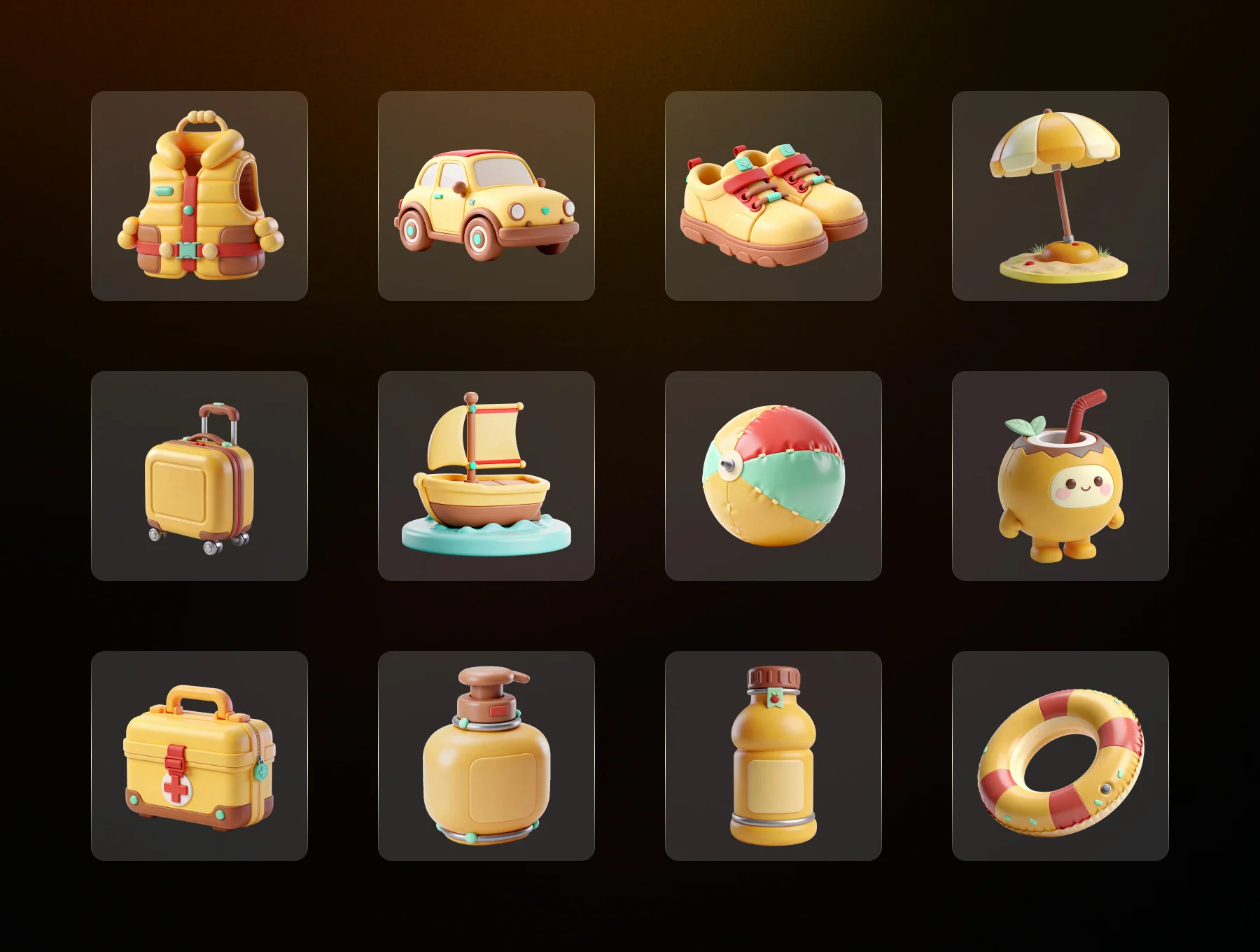 Travel & Vacation 3D Icon Set - 36 Premium High-Res Assets 5