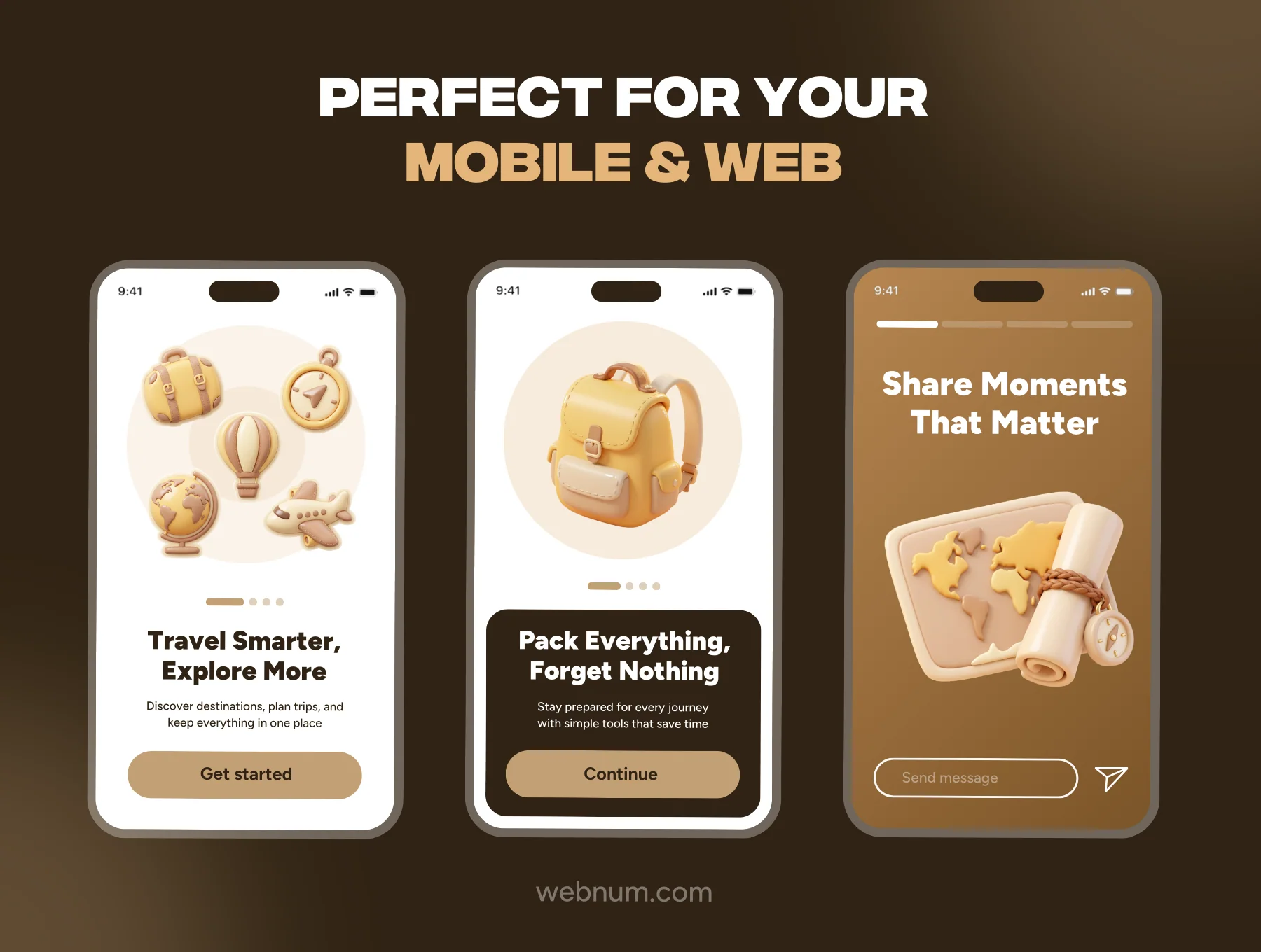 Travel & Vacation 3D icons set 3