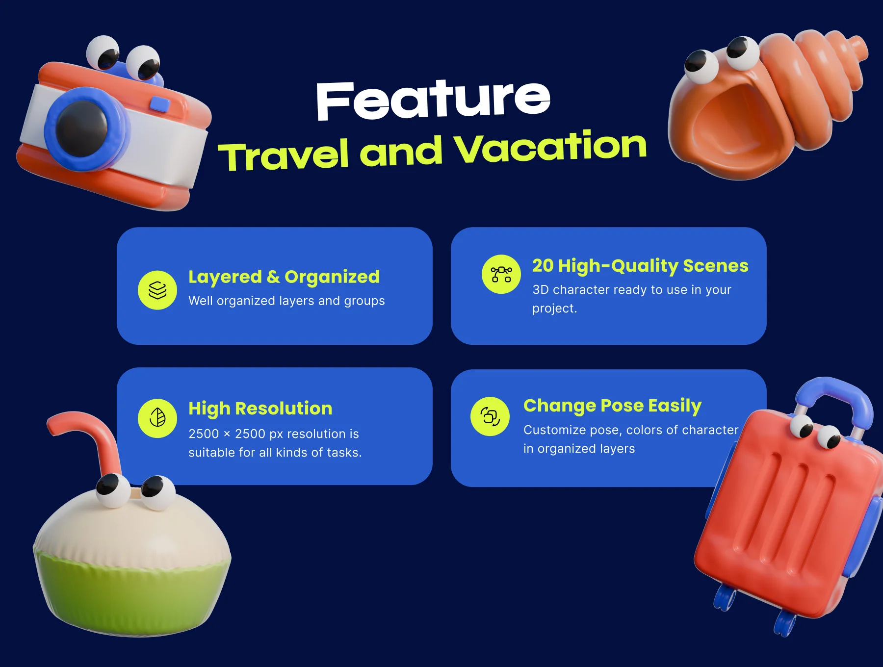 Travel & Vacation 3D Icons Vol 2. 2