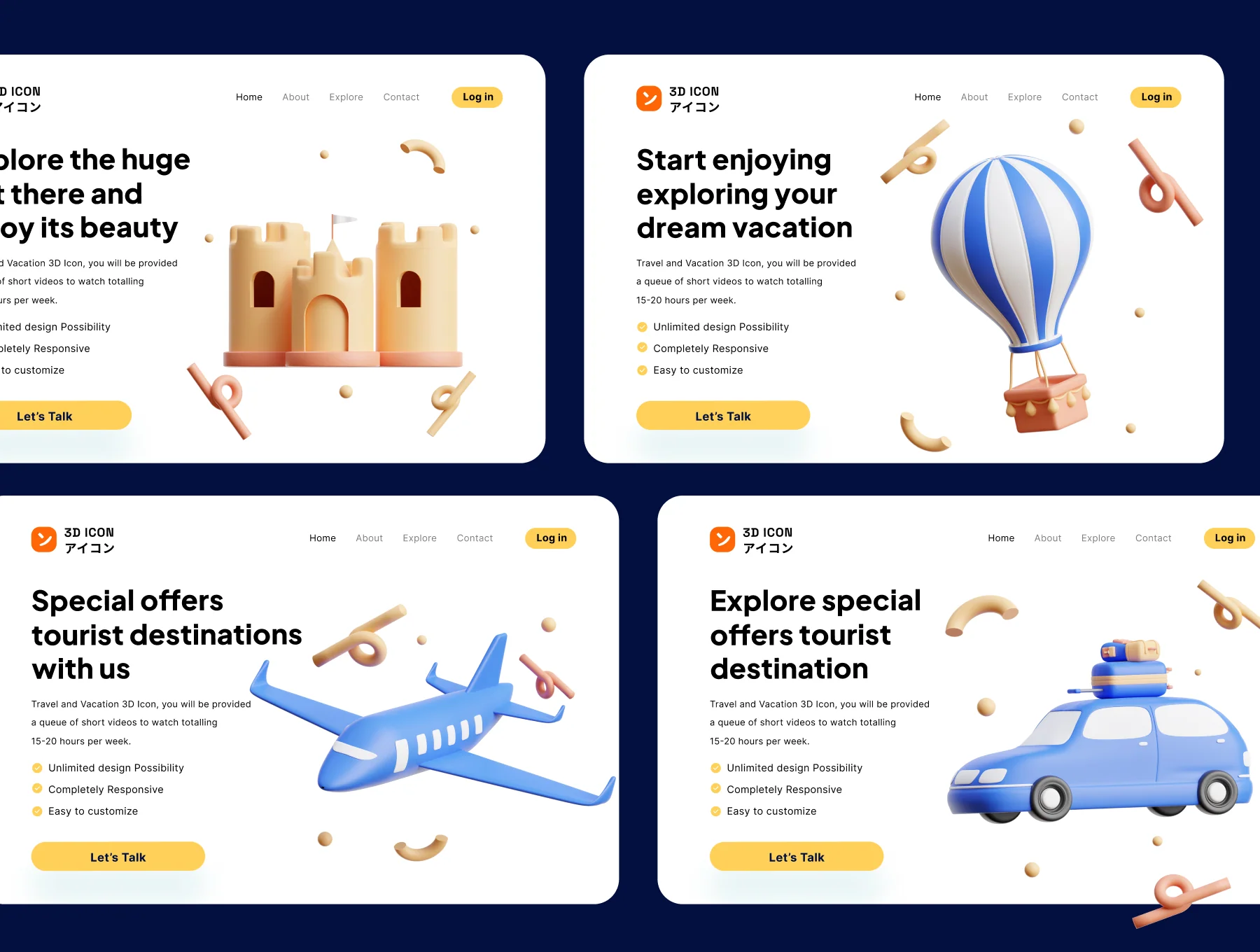 Travel & Vacation 3D Icons 6