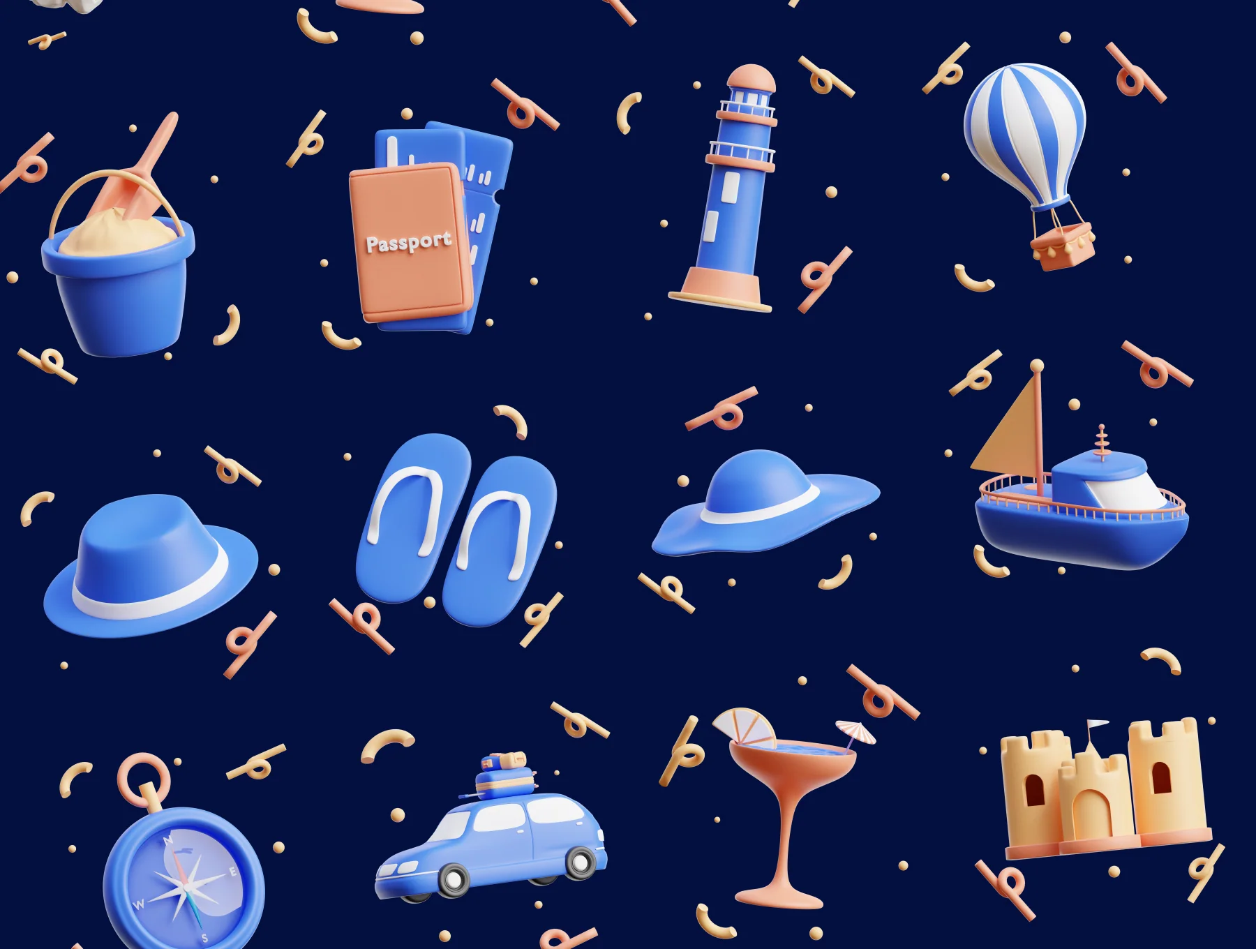 Travel & Vacation 3D Icons 8