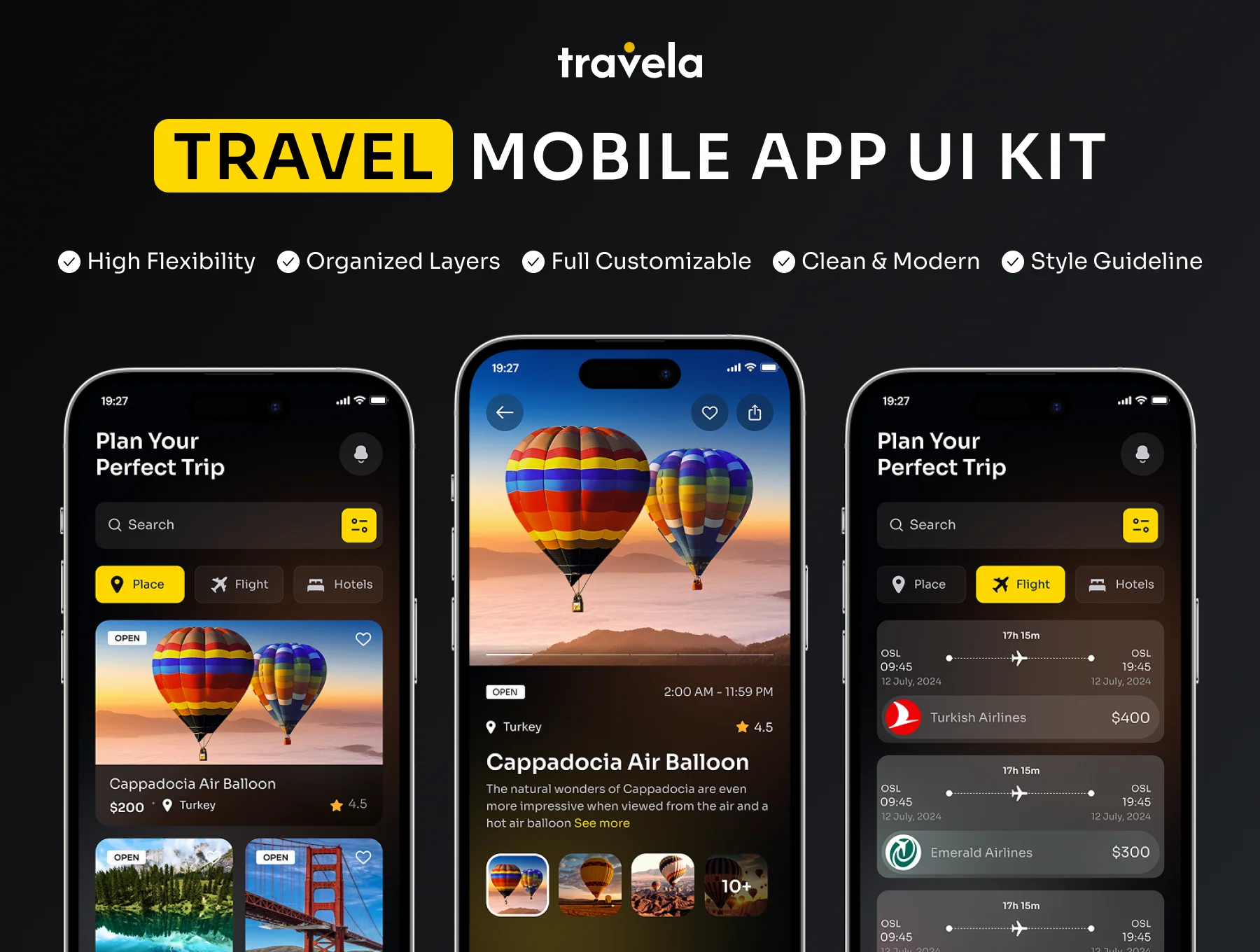 Travela - Travel & Booking Mobile App UI Kit
