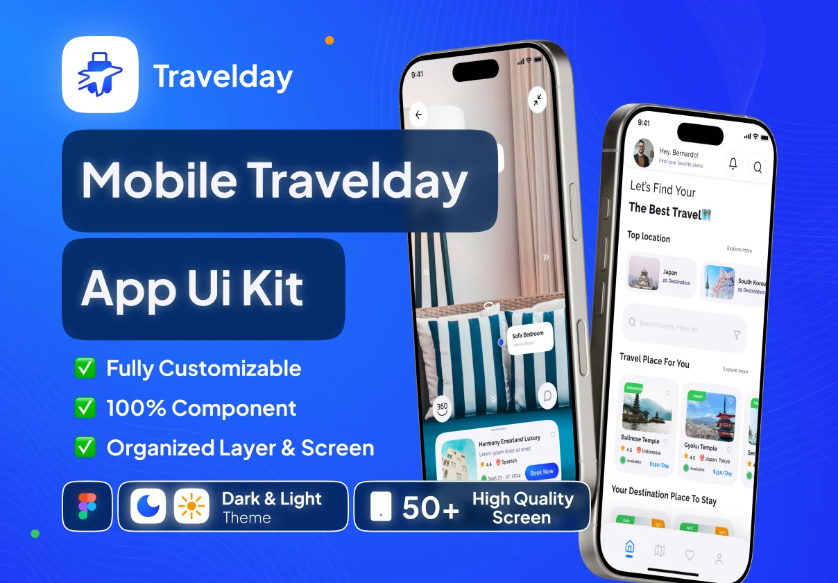 Travelday - Mobile Travel App UI Kit