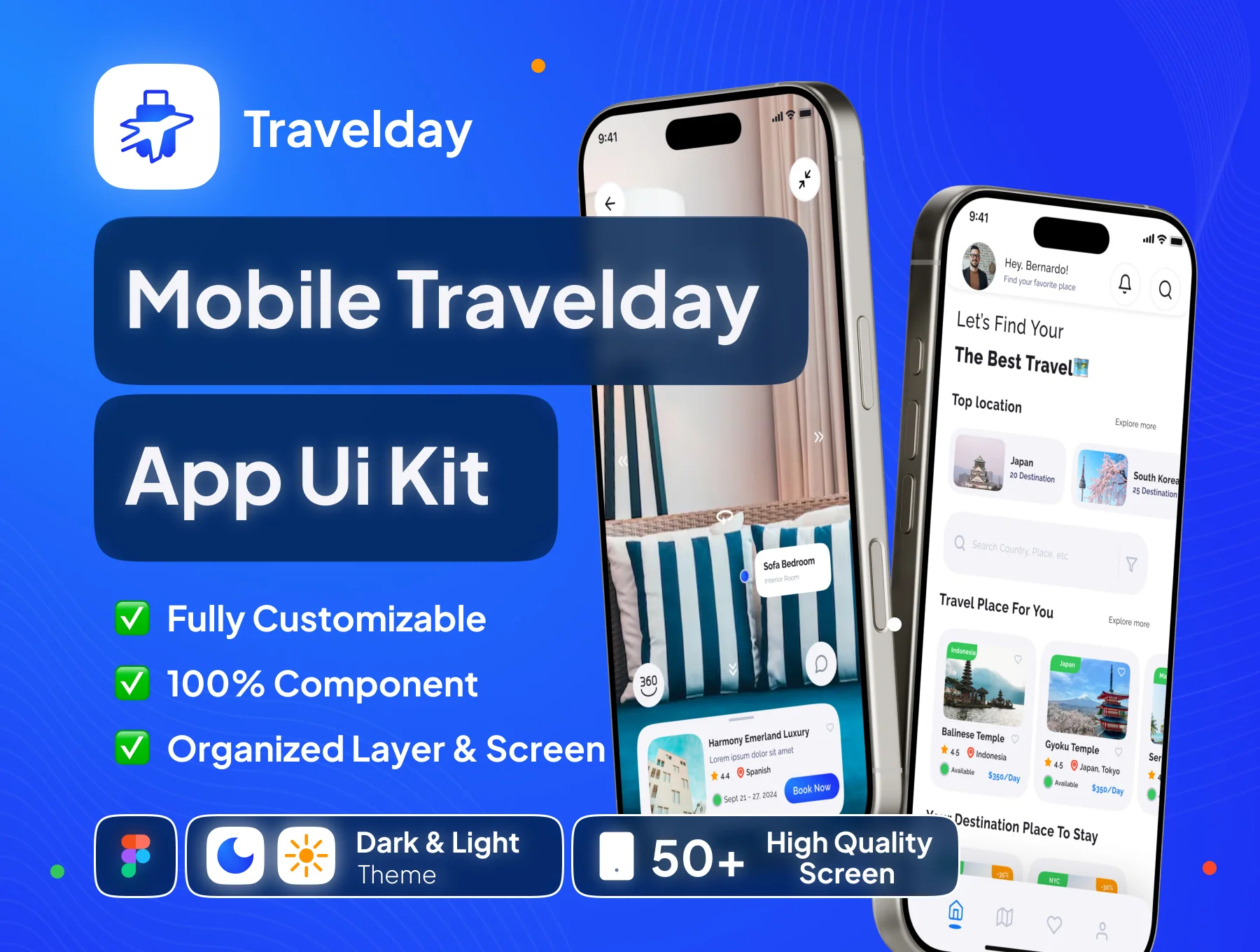 Travelday - Mobile Travel App UI Kit