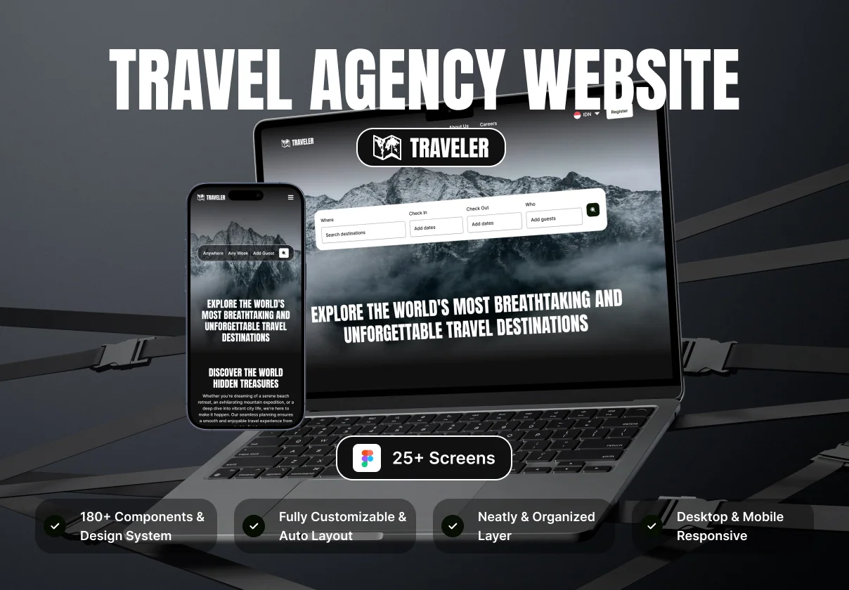 Traveler - Travel Agency Website UI Kit