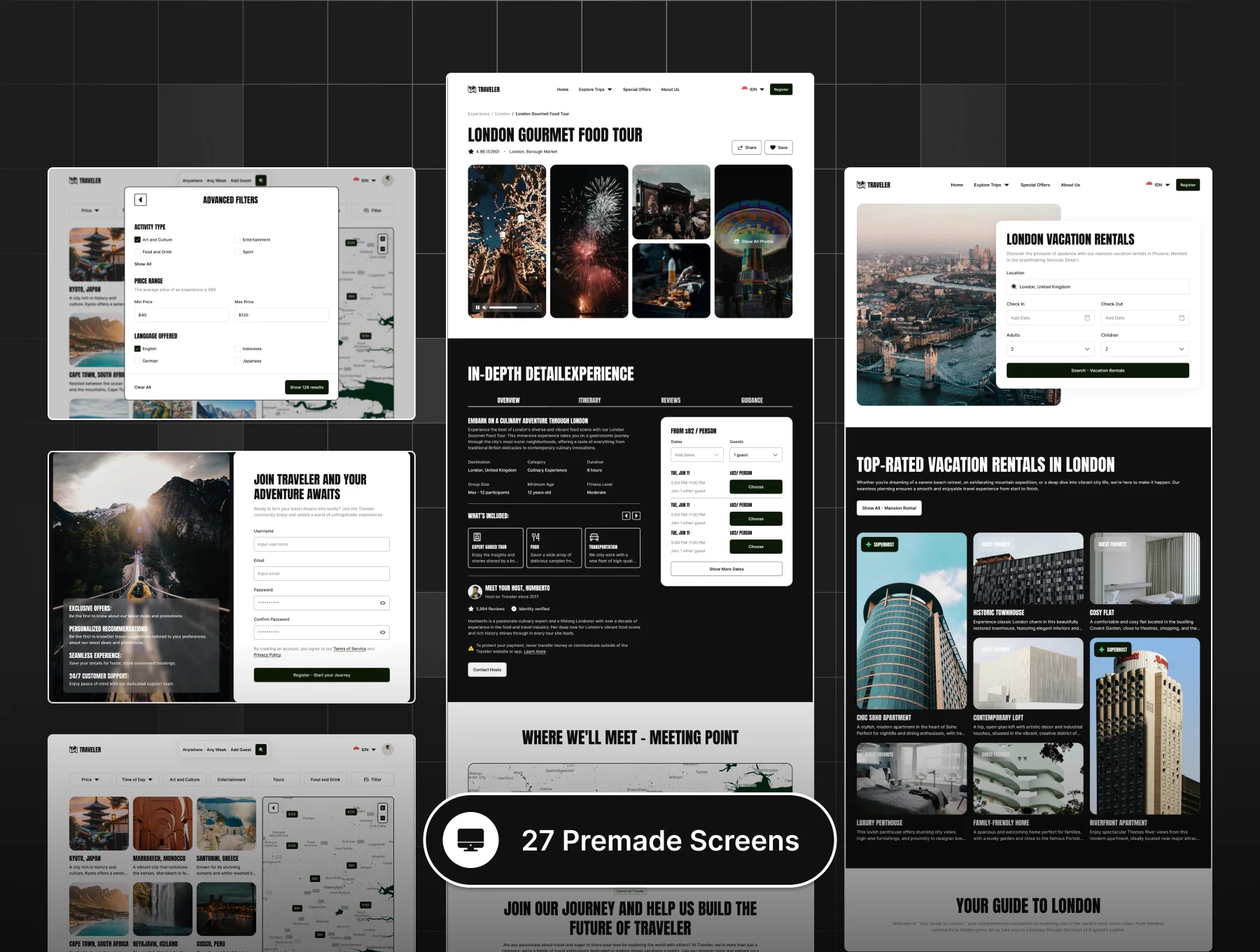 Traveler - Travel Agency Website UI Kit 3