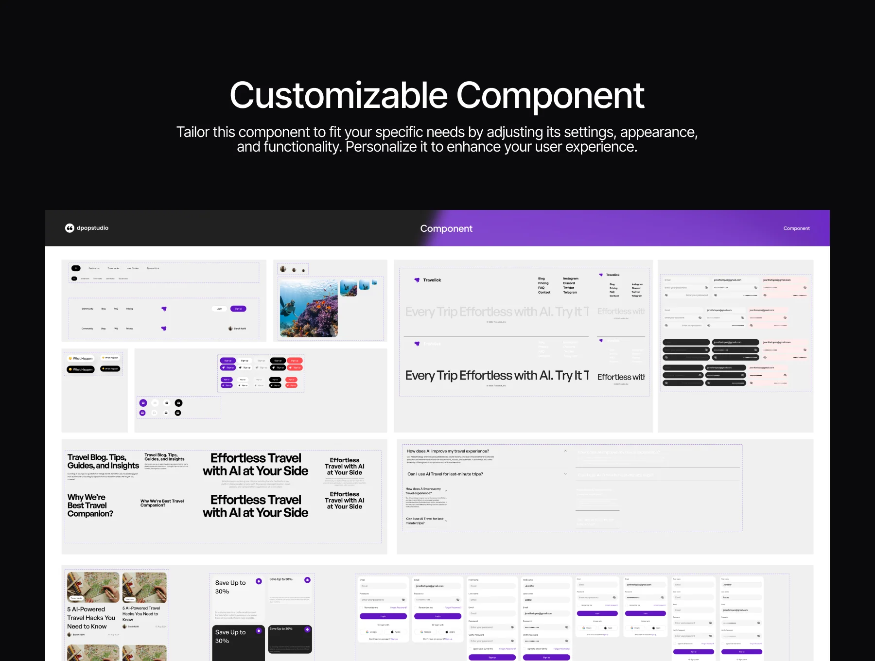 Travelick - AI Travelel Website UI KIT 6