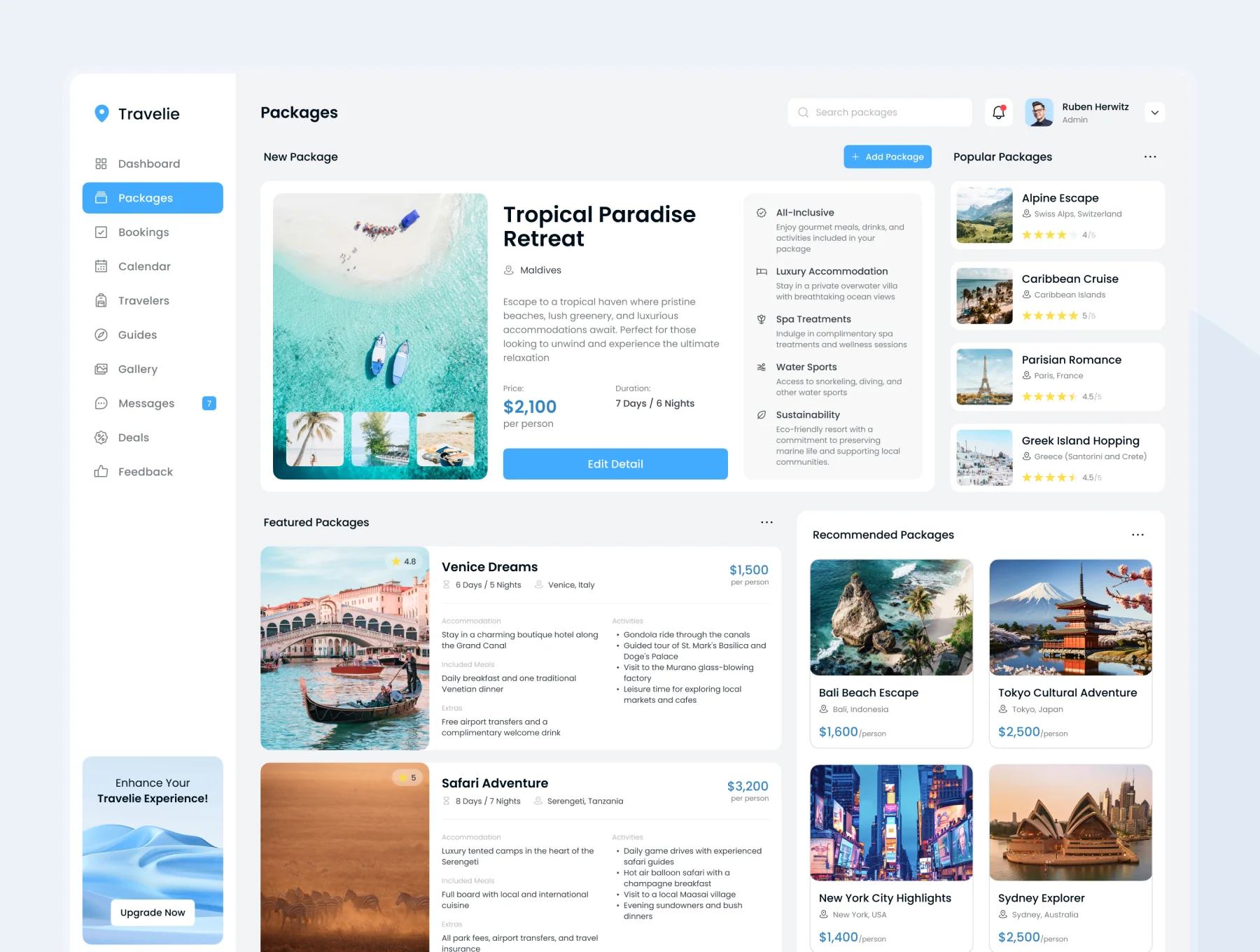Travelie - Travel Agency Admin Dashboard Figma Template 5