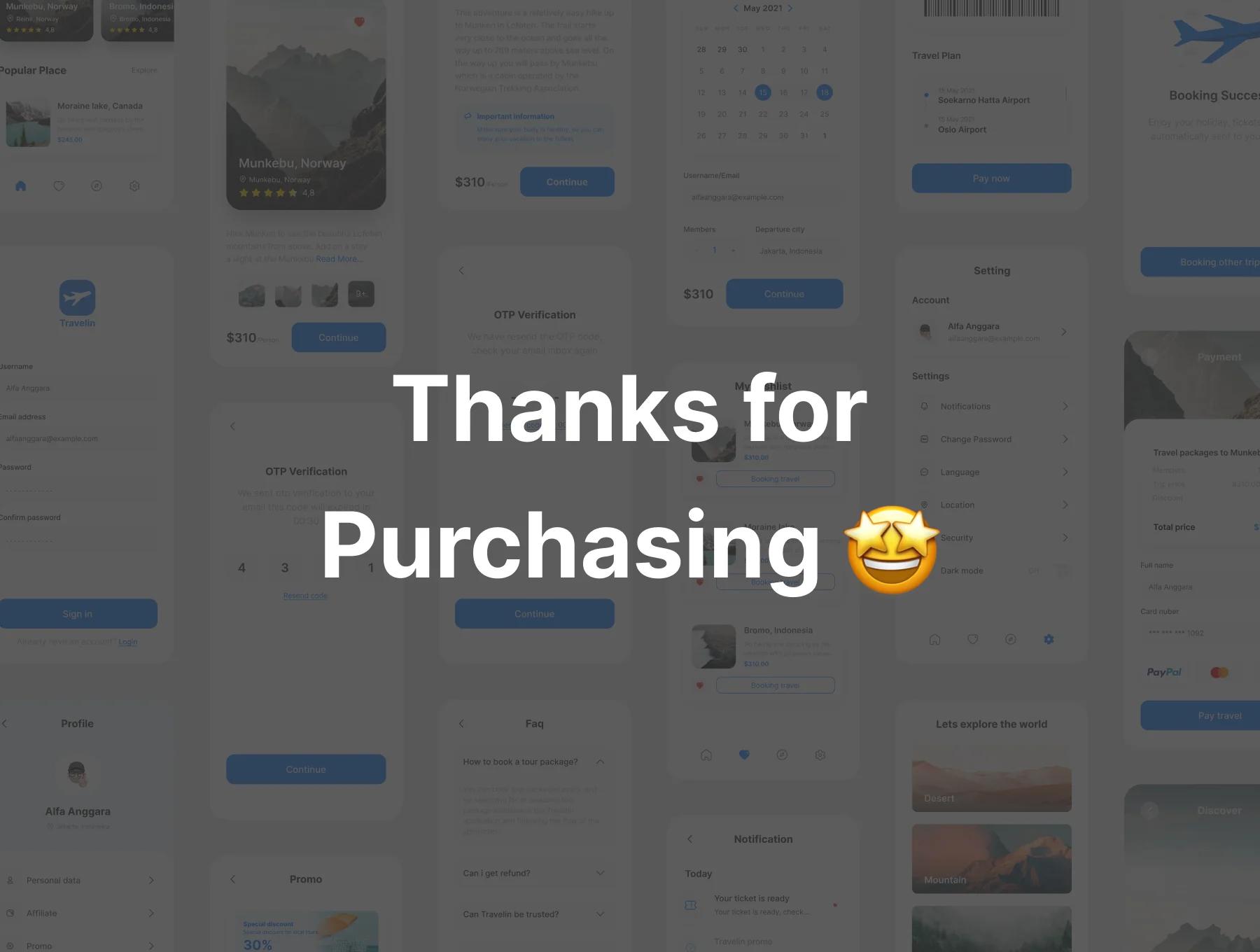 Travelin Mobile App UI KIT 6