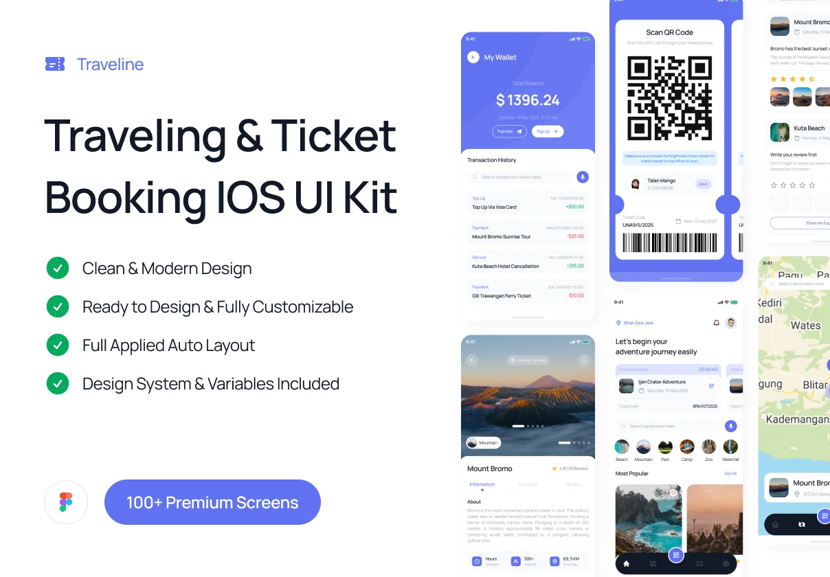 Traveline - IOS Traveling & Booking UI Kit