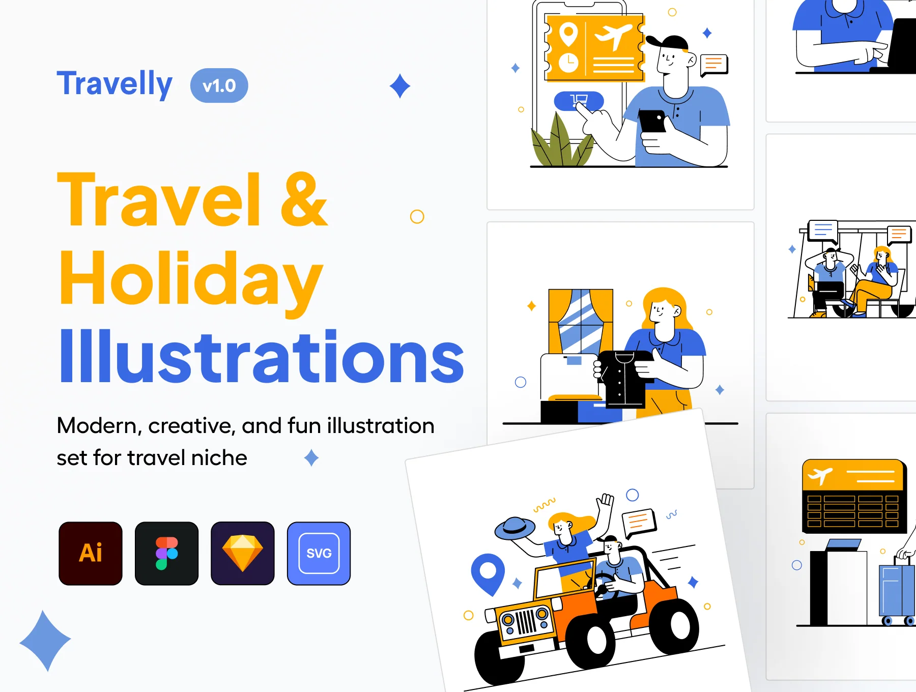 Travelly - Travel and Holiday Illustration Set