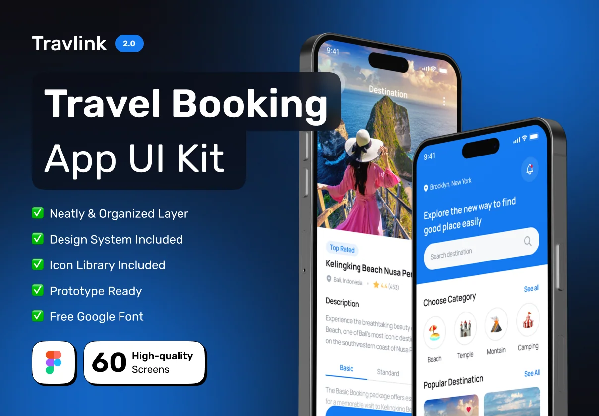 TRAVLINK - Tour & Travel Booking Premium Mobile App UI Kit