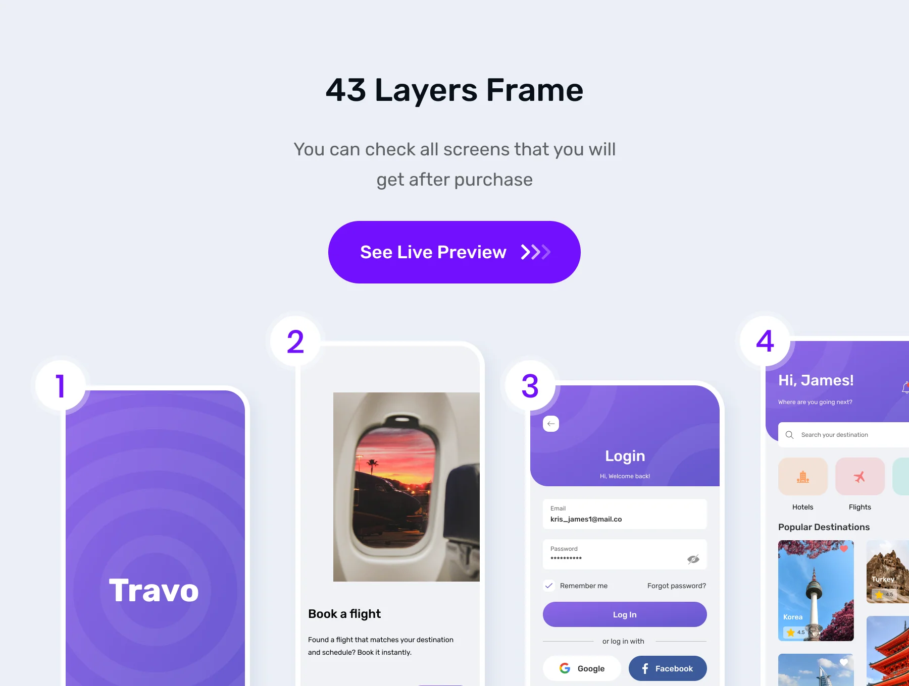 Travo Apps - UI KIT for Travel Flight and Hotel 5