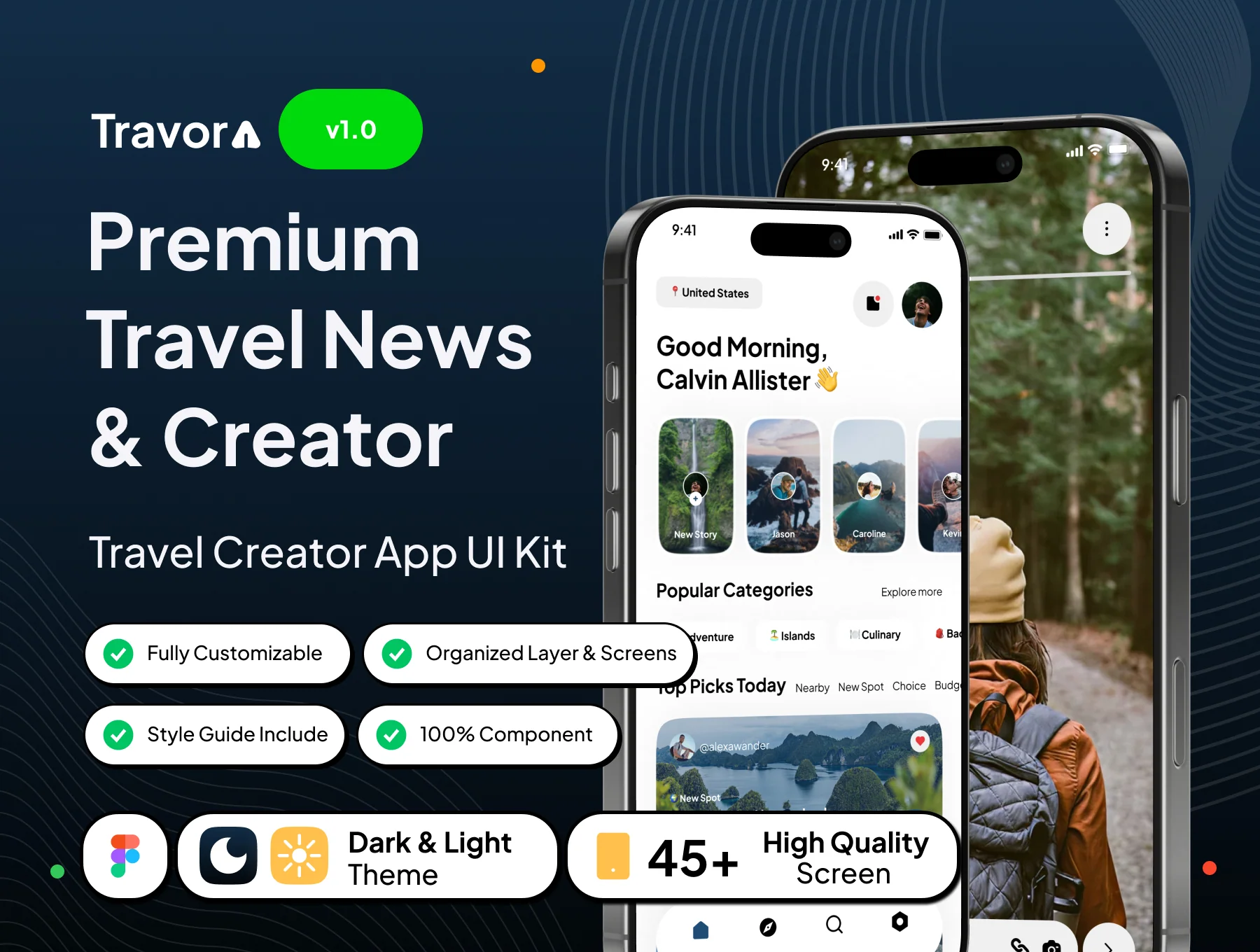 Travora - Premium Travel News & Creator App UI Kit