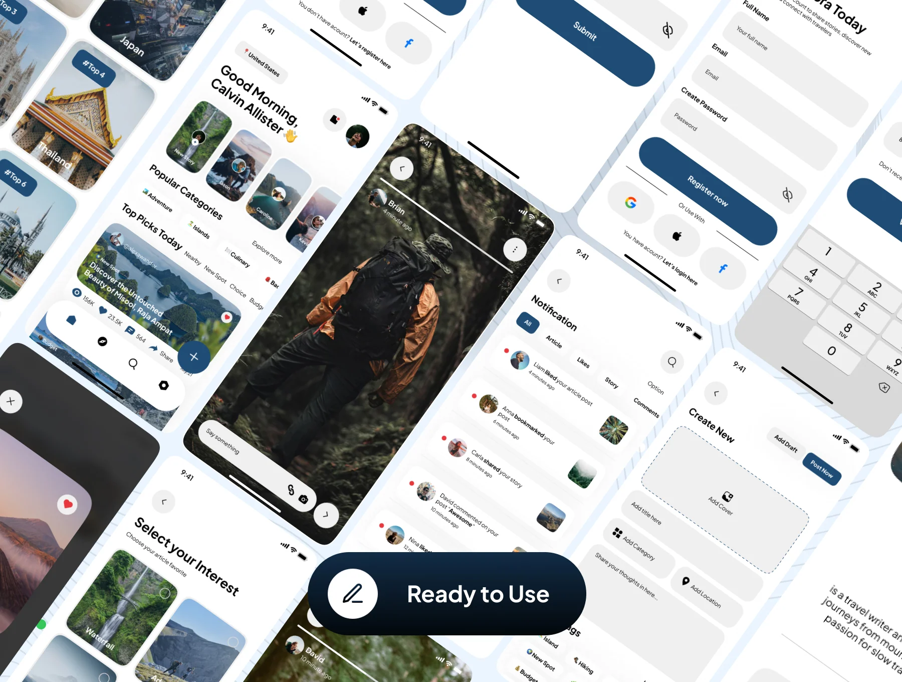 Travora - Premium Travel News & Creator App UI Kit 7