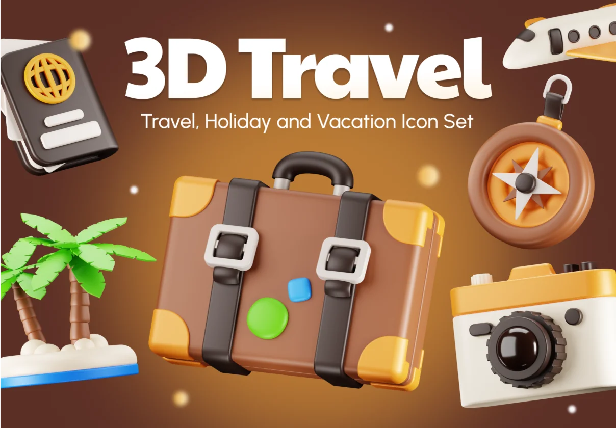Travy - Travel 3D Icon Set