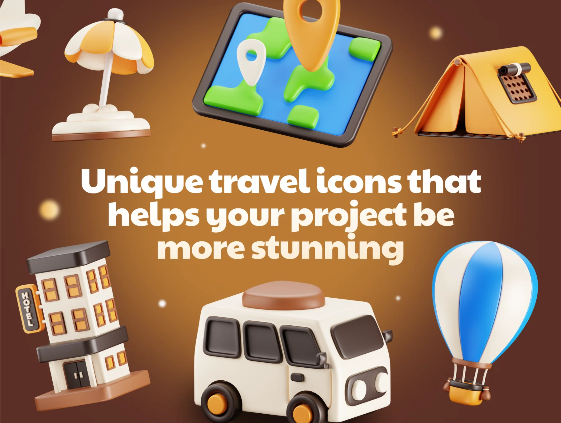 Travy - Travel 3D Icon Set 2